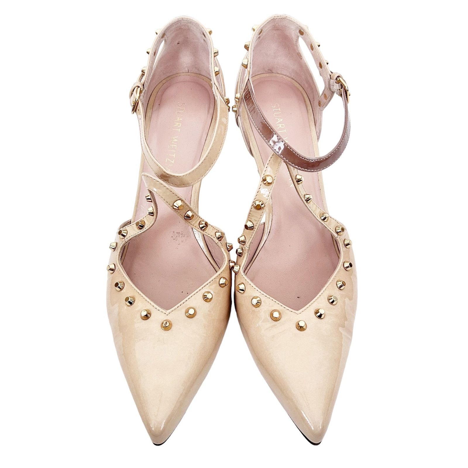 Stuart Weitzman Stuart Wetizman Meteor Patent Leather Studded Pumps Sz 10.5 Size US 10.5 / IT 40.5 - 3 Thumbnail