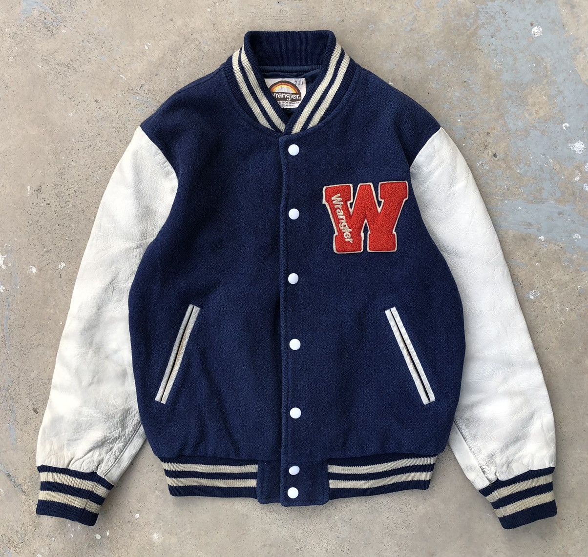 Wrangler Vintage 90s Wrangler Wool Leather Varsity Jacket Size US M / EU 48-50 / 2 - 3 Thumbnail