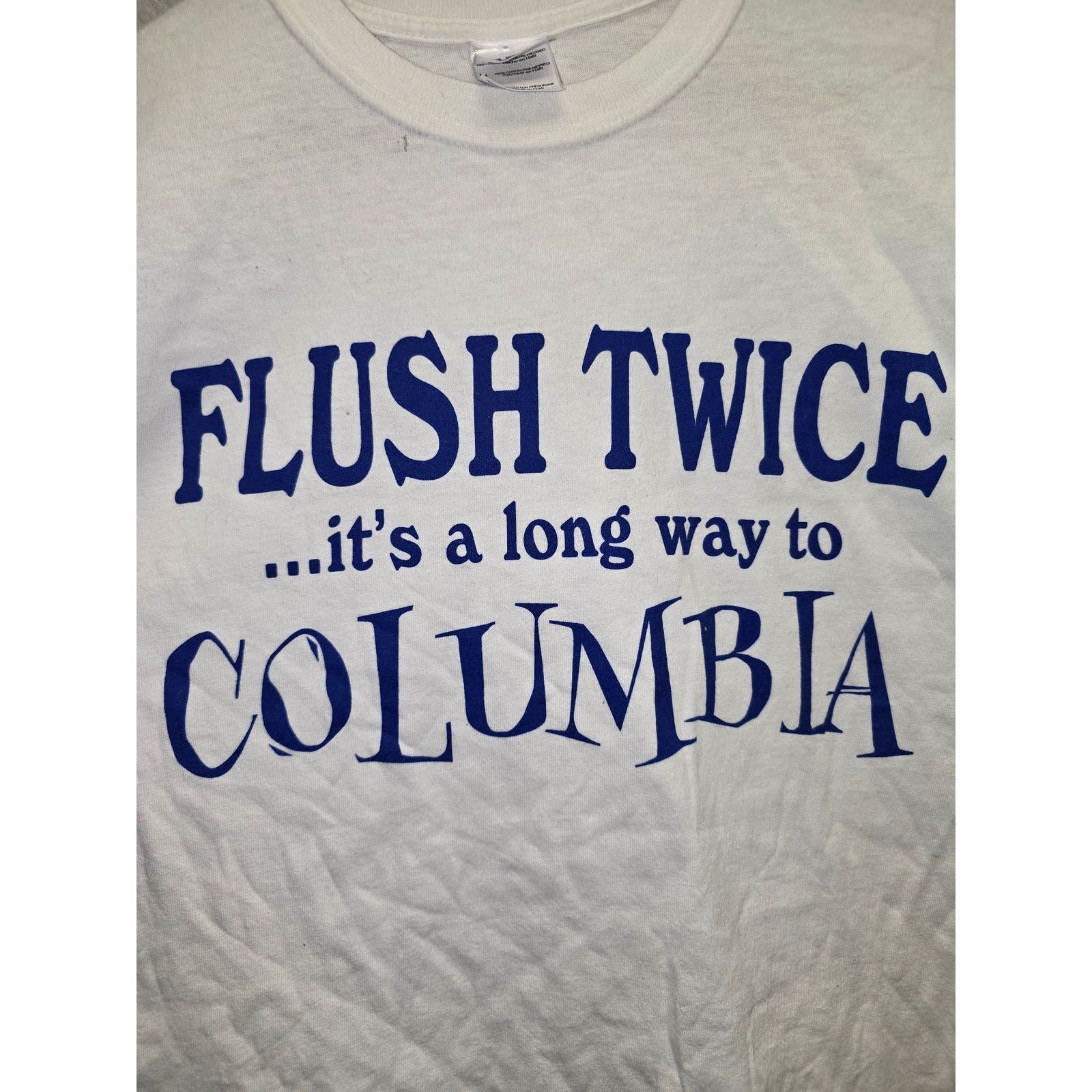 Vintage Funny Columbia Shirt Tourist Statement White M Humor Tee Size US M / EU 48-50 / 2 - 2 Thumbnail