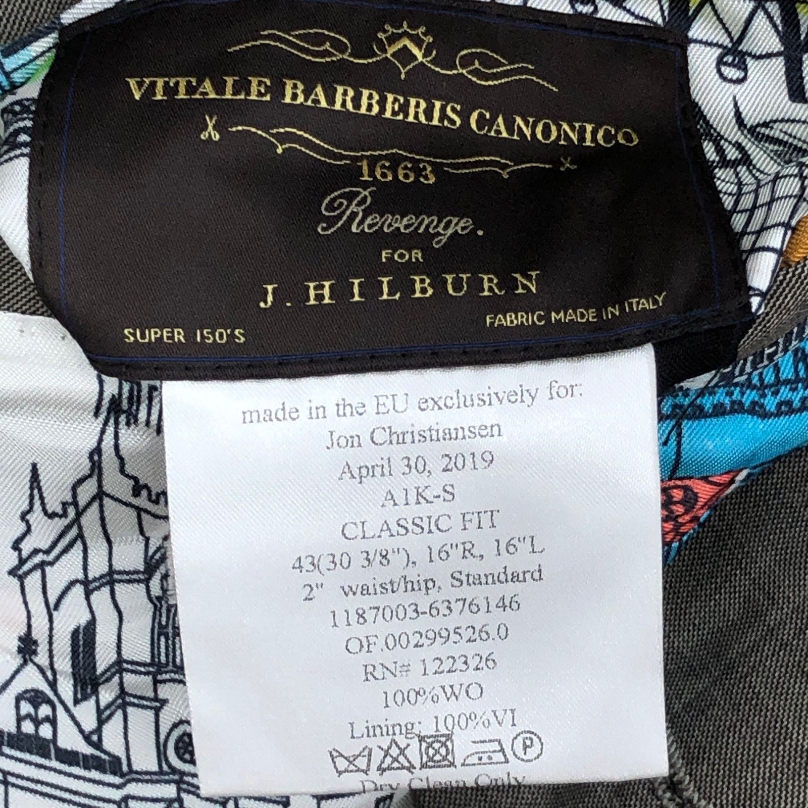J.Hilburn J Hilburn 45R Sport Coat Blazer Light Taupe Revenge Sup150s Size 44R - 17 Thumbnail
