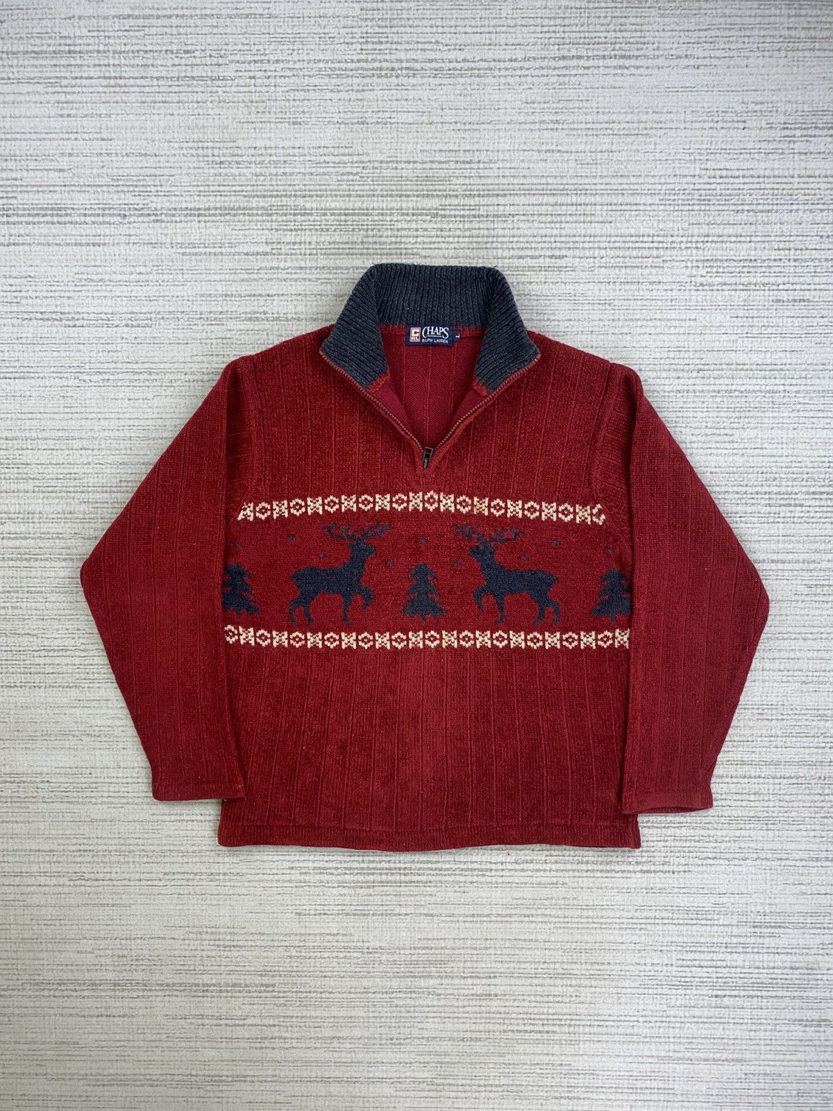 Chaps Ralph Lauren × Vintage Vintage 90s Chaps Ralph Lauren Half Zipper Knitwear Size US M / EU 48-50 / 2 - 5 Thumbnail