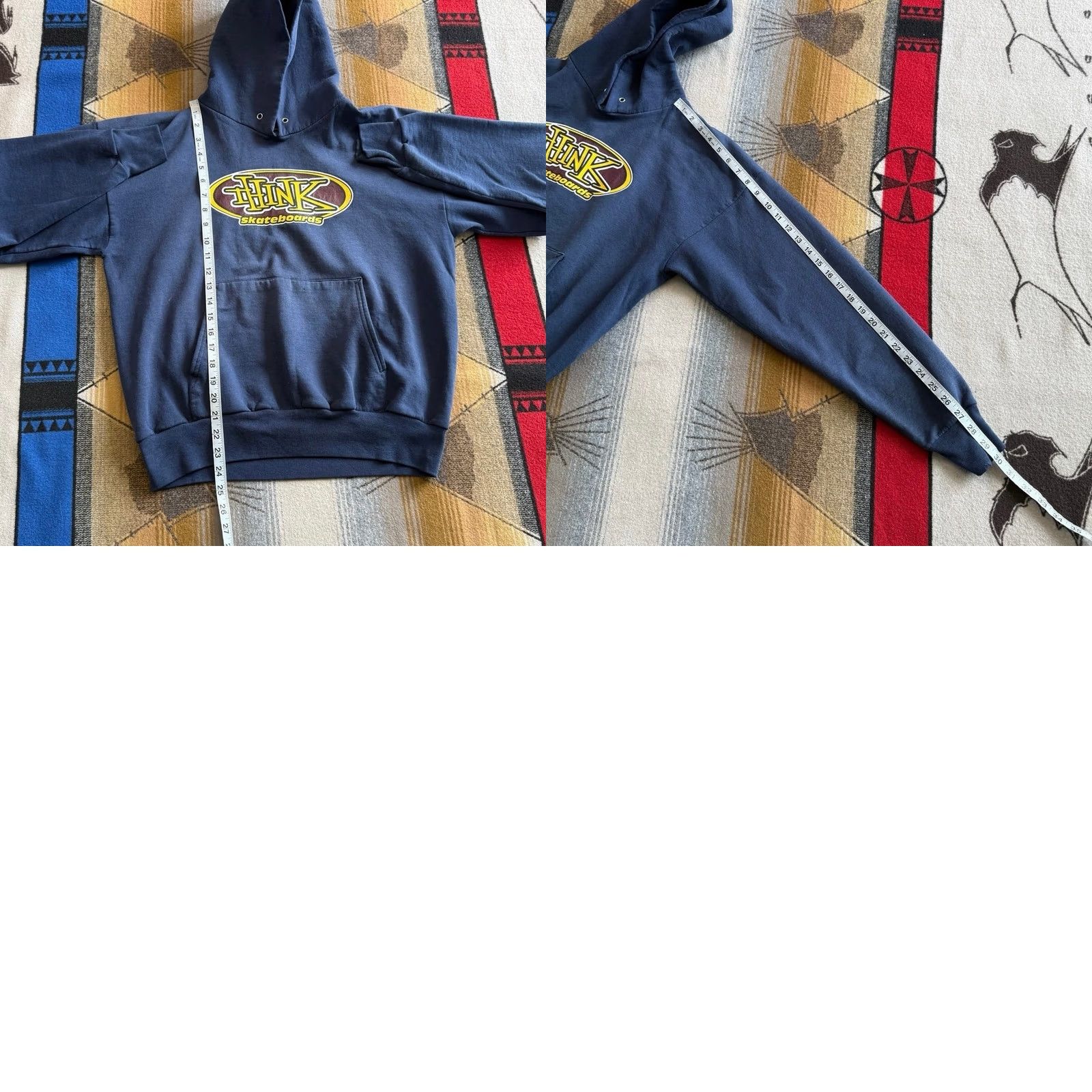 Hanes VINTAGE Hanes Hoodie Sweatshirt Large Medium Y2K 90s Skater Skate Blue Men Long Sleeve Pullover Grunge 90s Theme Size US L / EU 52-54 / 3 - 9 Thumbnail