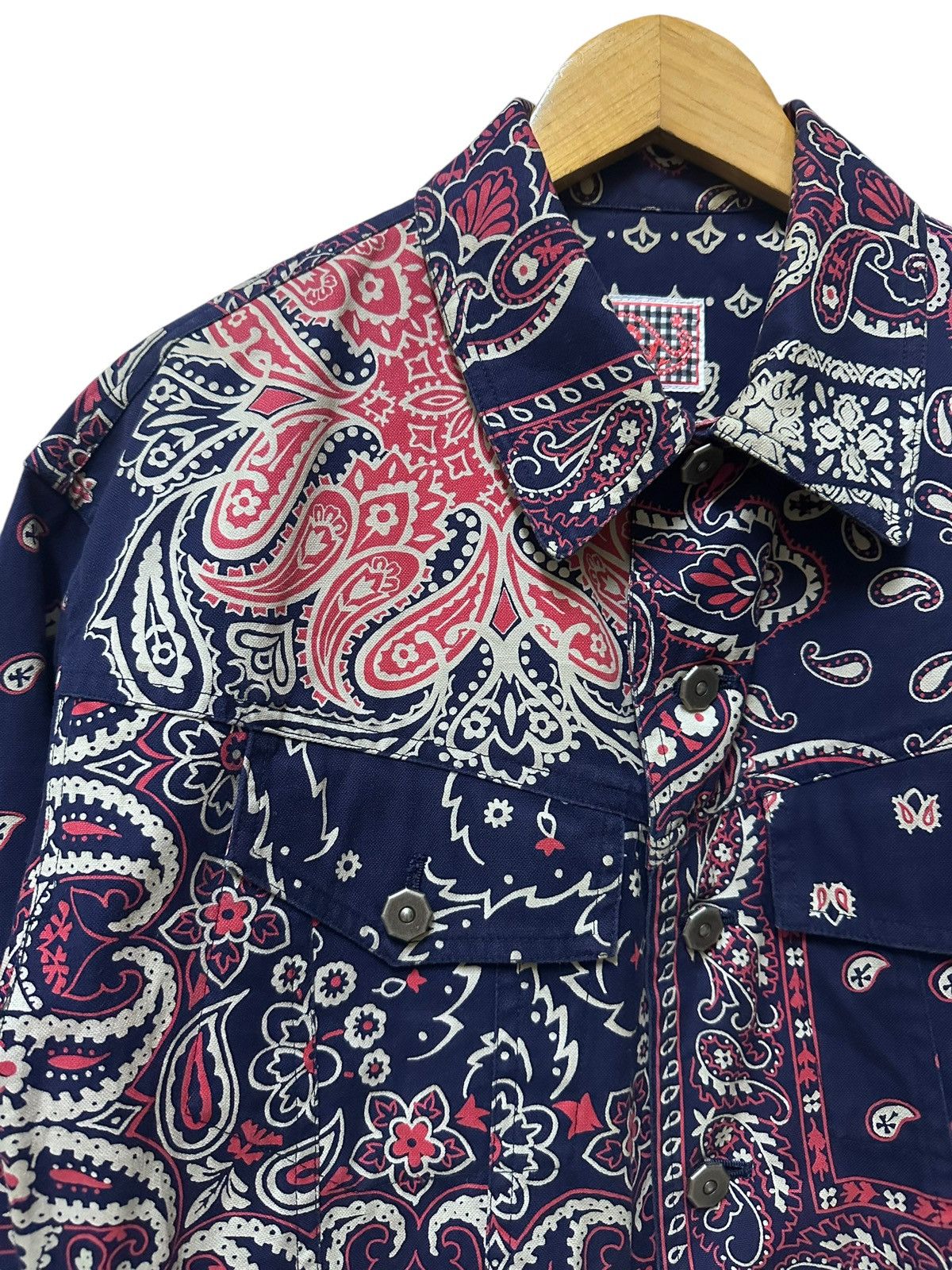 Issey Miyake × Japanese Brand RARE ‼️Vintage Issey Miyake Paisley Bandana Trucker Jacket Size US M / EU 48-50 / 2 - 2 Thumbnail