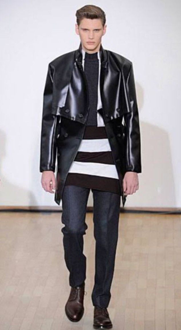 Raf Simons Raf Simons - F/W'10 - Striped Mock Neck - Wool Sweater Size US S / EU 44-46 / 1 - 1 Thumbnail
