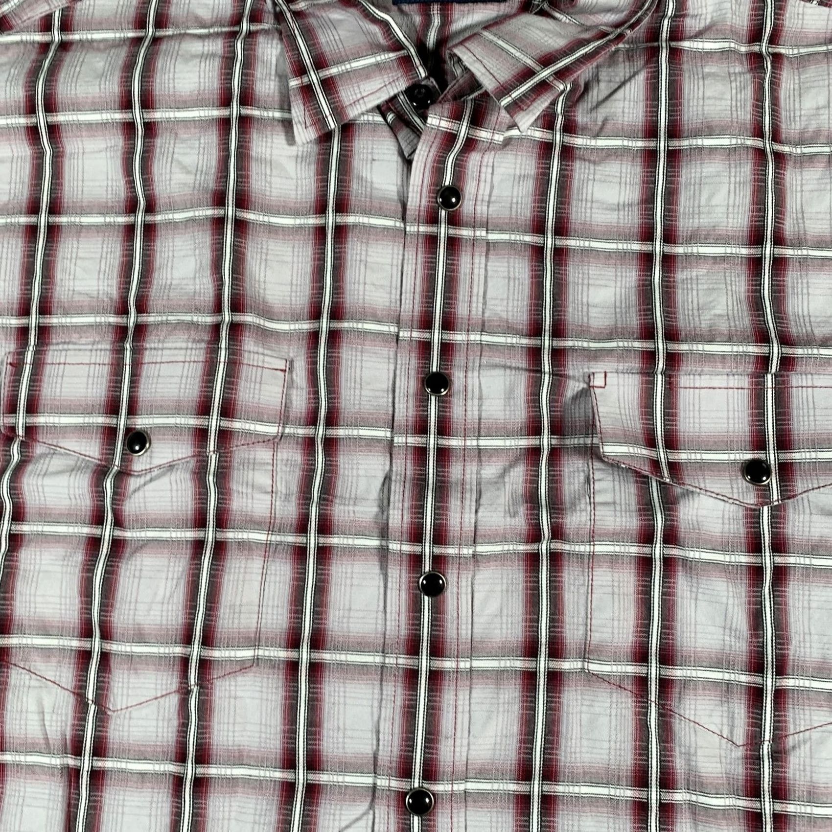 Vintage Panhandle Slim Shirt Mens Large Red White Plaid Western Snap Long Sleeve 36S1262 Size US L / EU 52-54 / 3 - 4 Thumbnail