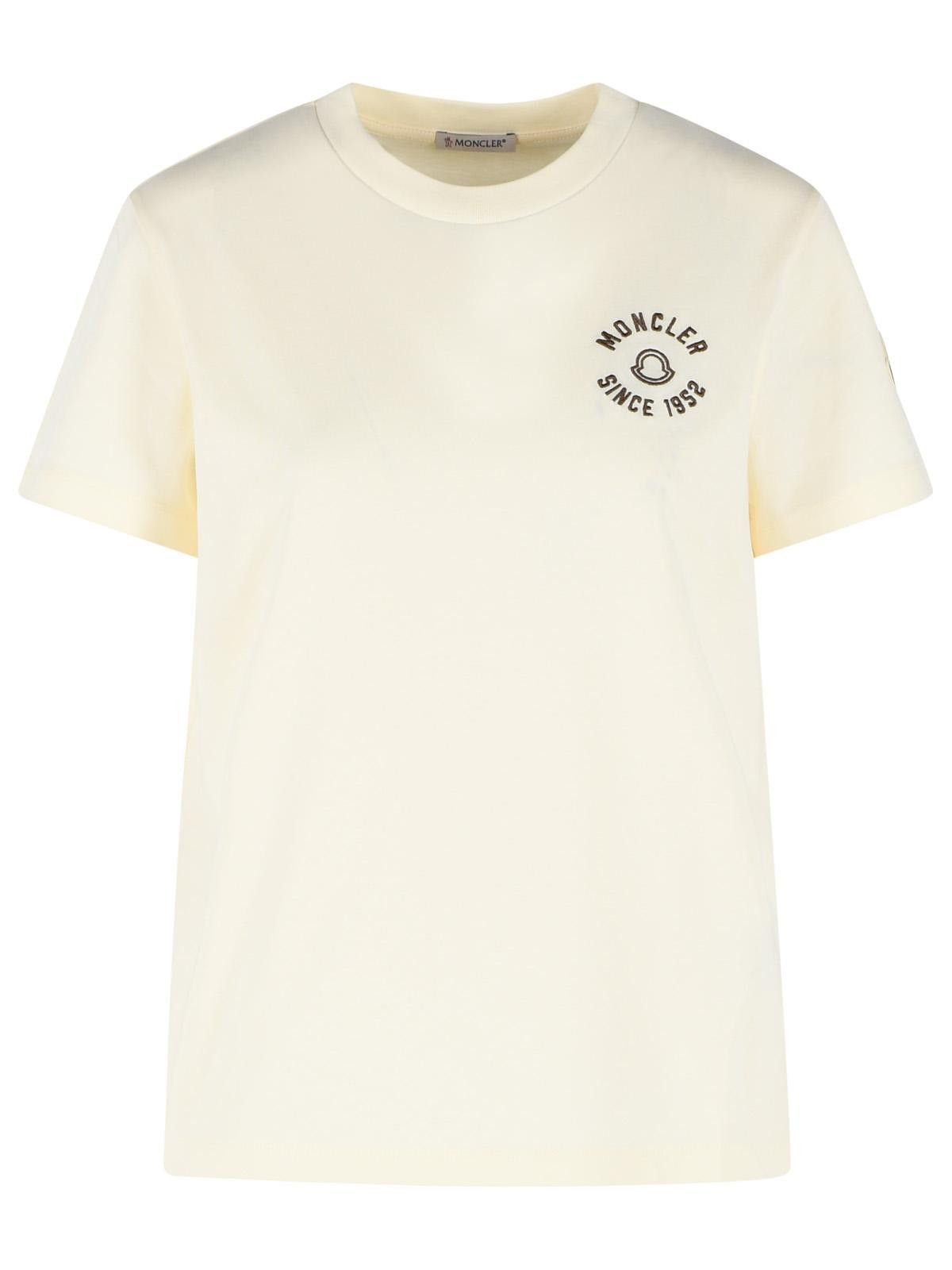 Moncler MONCLER Cream Cotton T-Shirt Size XS / US 0-2 / IT 36-38 - 1 Thumbnail