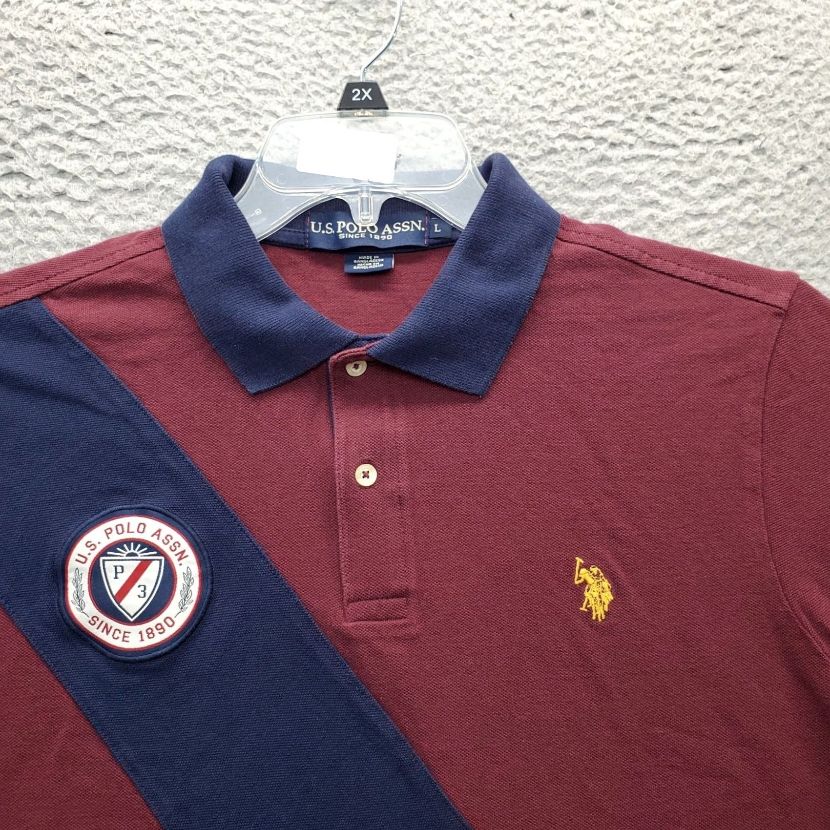 U.S. Polo Assn. U.S. Polo Assn. Polo Shirt Mens L Multicolor Pieced Sash Collared High Low Slit Short Sleeve Band Fit Casual Size US L / EU 52-54 / 3 - 3 Thumbnail