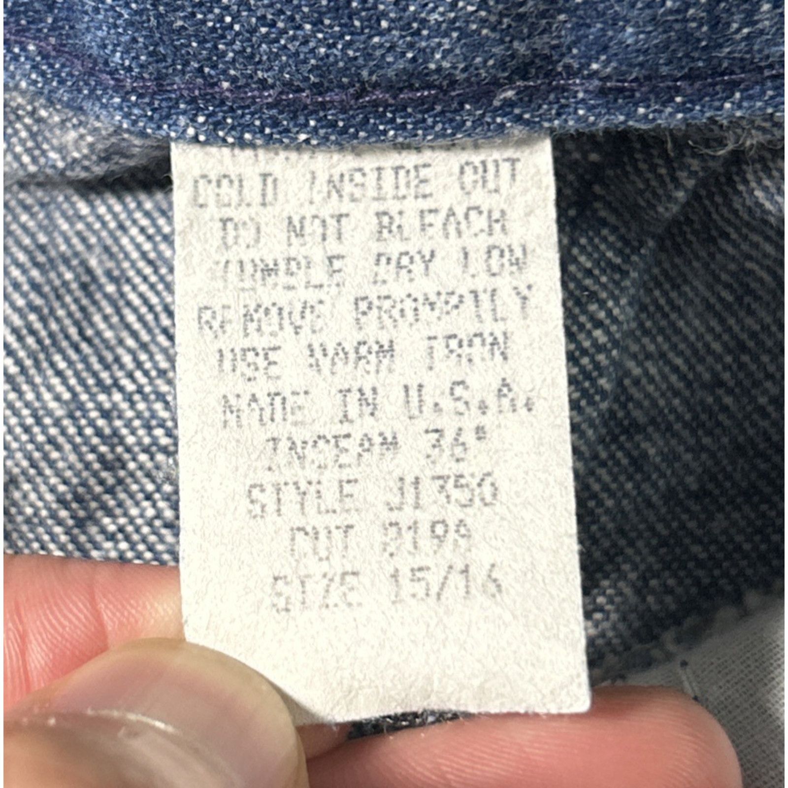 Levi's Rough Riders Buckle Back Style Jeans Womens 32x36 Bare Back Size 38" / US 16 / IT 52 - 3 Thumbnail