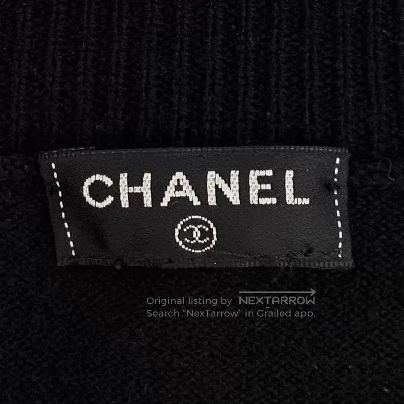Chanel Chanel Black letter inlaid cashmere round neck single-brea Size XS / US 0-2 / IT 36-38 - 7 Thumbnail