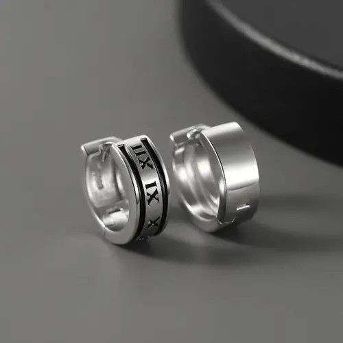 Other 925 Silver Plated Silver Hoop Earrings for Men Women Size ONE SIZE - 1 Thumbnail