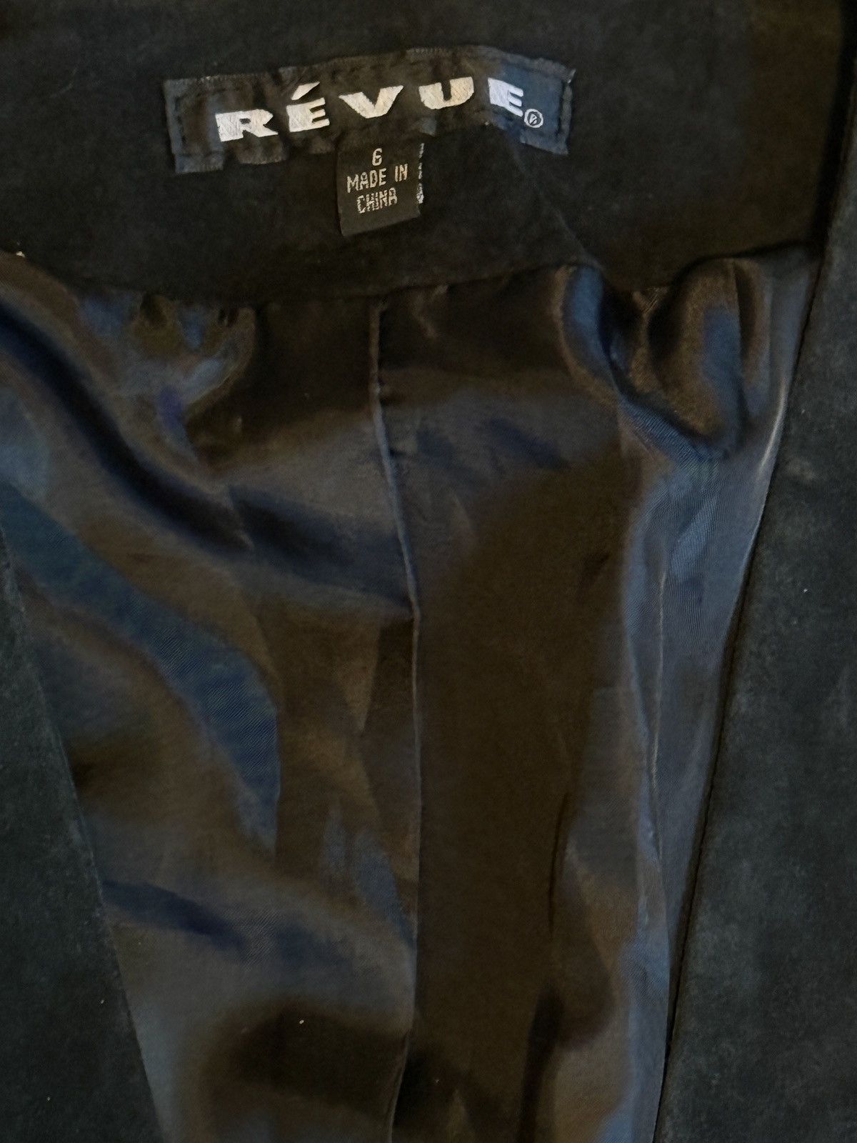 Review Vintage 90’s Révue Black Leather Suede Studded Blazer SZ 6 Size M / US 6-8 / IT 42-44 - 4 Thumbnail
