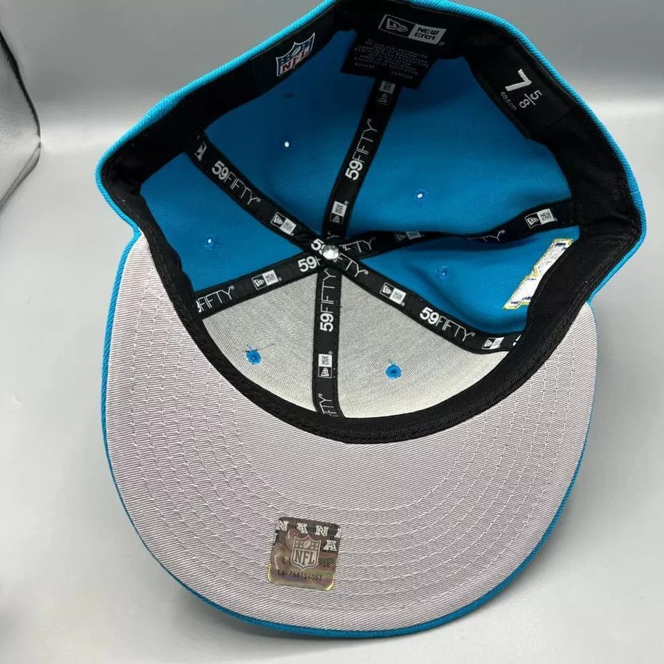 New Era Carolina Panthers Hat Men 7 5/8 59Fifty New Era NFL Fitted Size ONE SIZE - 5 Thumbnail