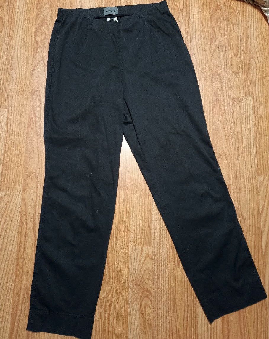 OSKA OSKA Black Cotton Trousers Pants Size 2 UK12 Size 30" / US 8 / IT 44 - 2 Thumbnail