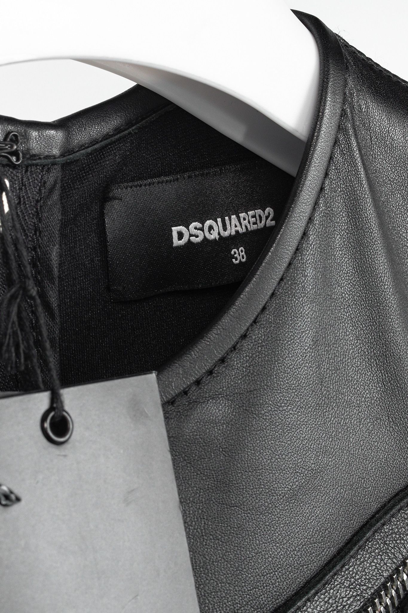 Dsquared2 Dsquared2 PF/15 Black Suede-Fringe Sleeveless Mini Dress Size XS / US 0-2 / IT 36-38 - 4 Thumbnail