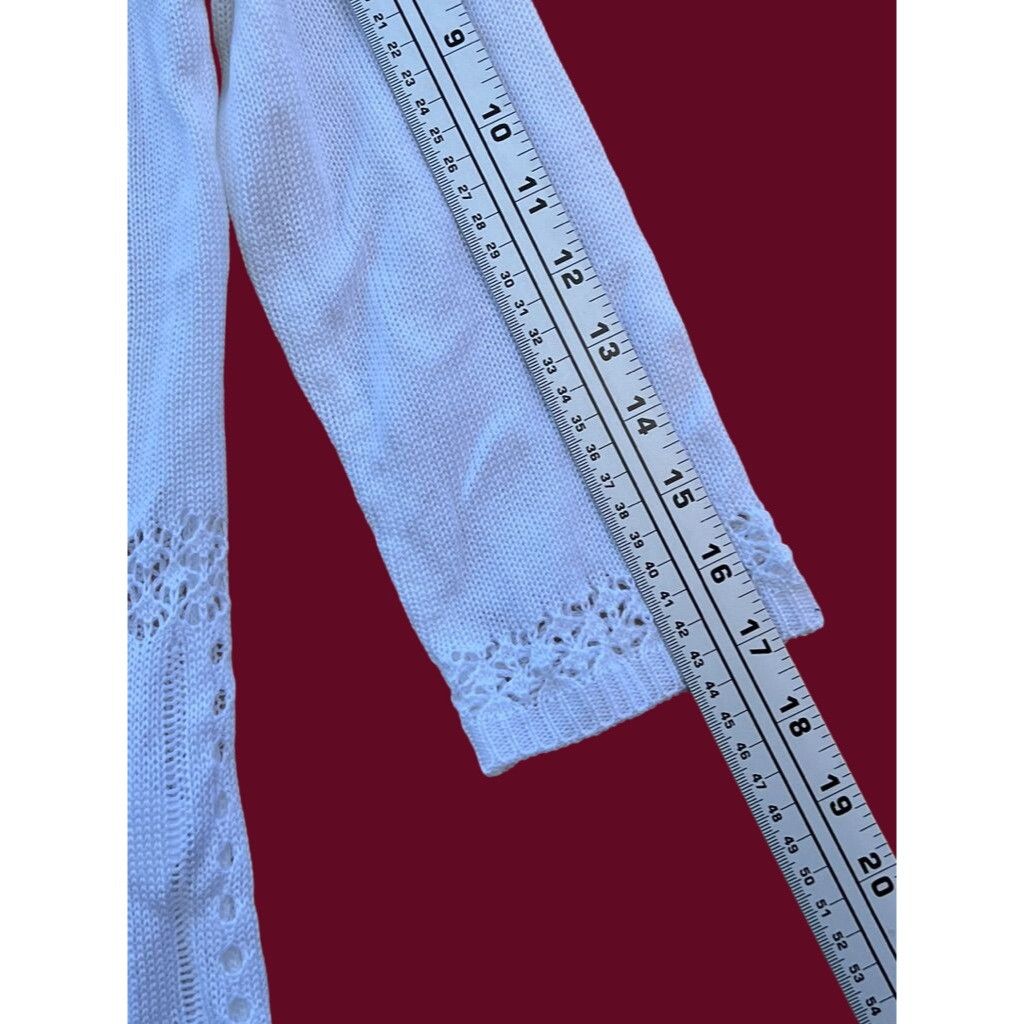 Other CYRUS - Women's 3/4 Sleeve Lace Cardigan - White - Small Size S / US 4 / IT 40 - 7 Thumbnail