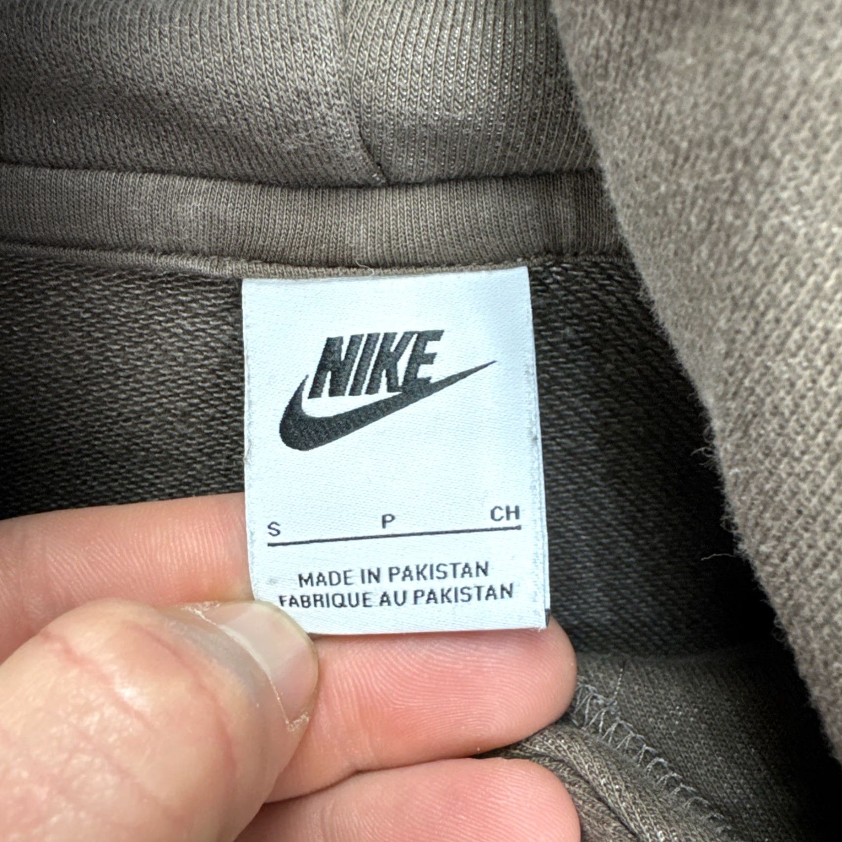 Nike Hoodie Women S Brown Center Swoosh Travis Scott Distressed Embroidered Oversized Crewneck Pullover All Seasons Casual Travel 80s 90s Retro Washed