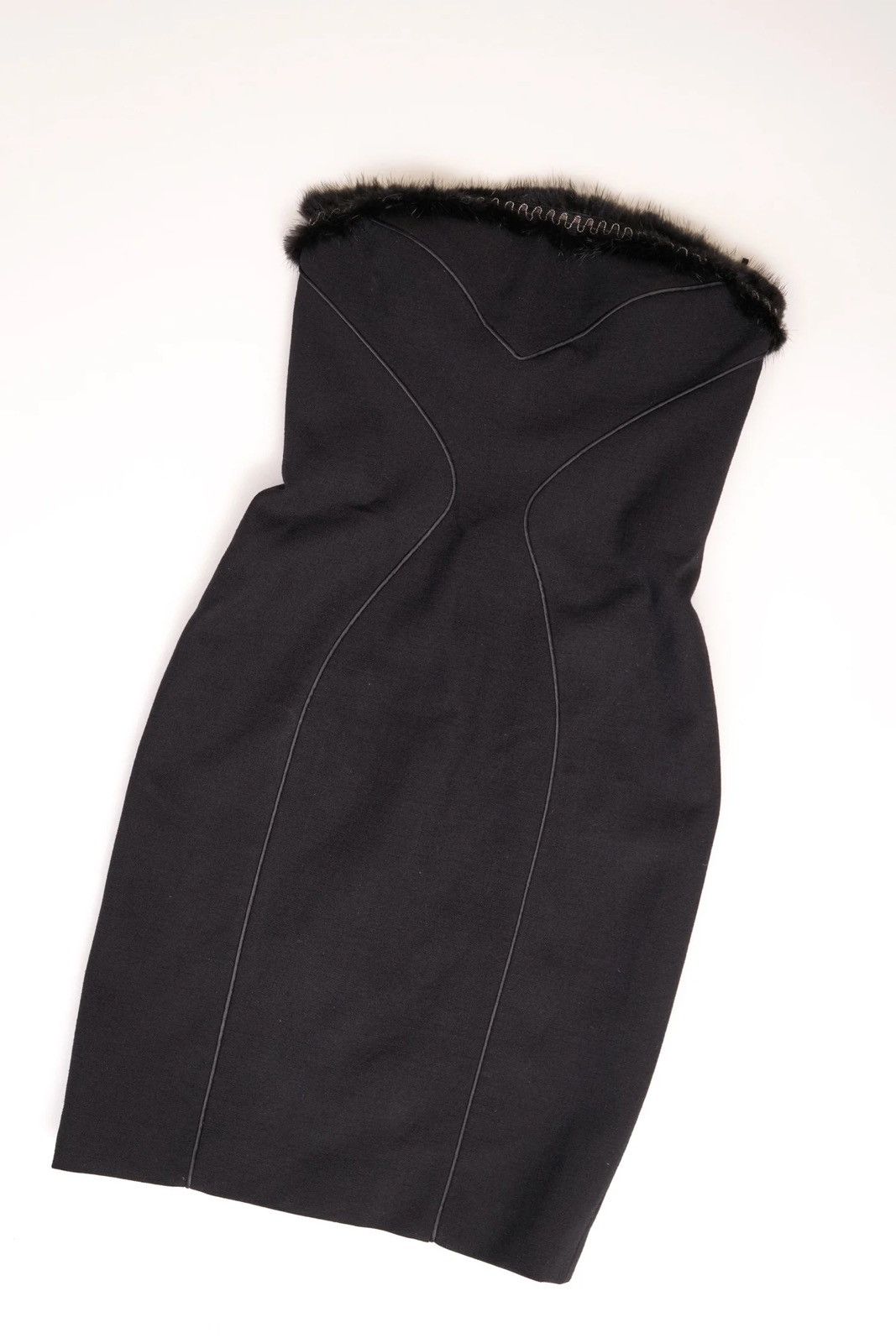 Versace Versace Black Fur Tube Dress Size M / US 6-8 / IT 42-44 - 7 Thumbnail