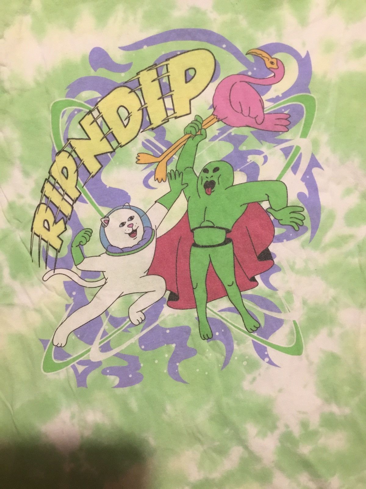 RIPNDIP RipNDip Green Tie Dye Crew Neck T Shirt Lord Nermal Size M Size US M / EU 48-50 / 2 - 7 Thumbnail
