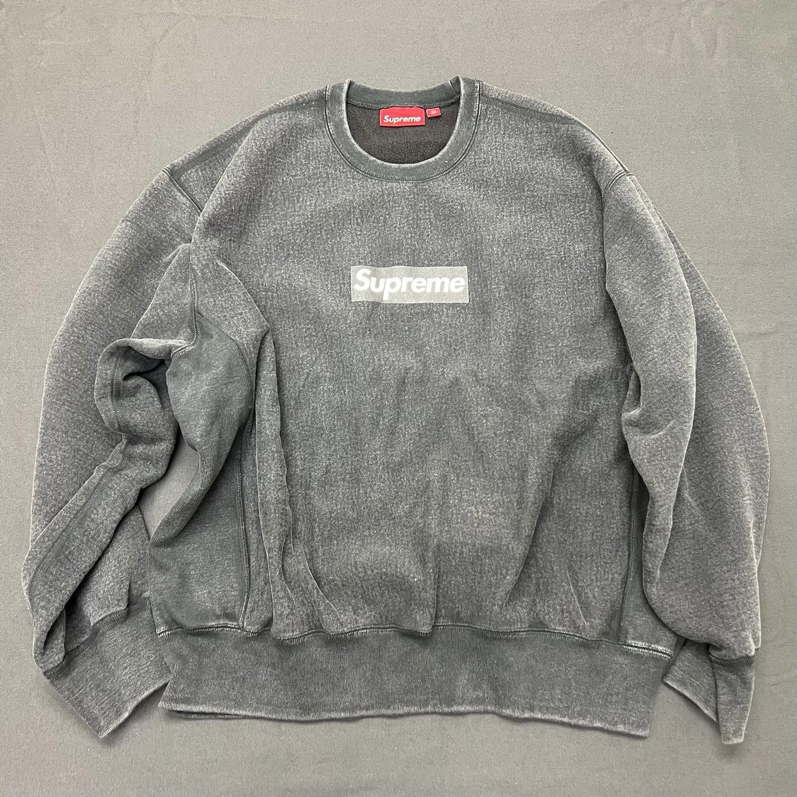 Supreme Supreme Washed Box Logo Crewneck - Black | Grailed