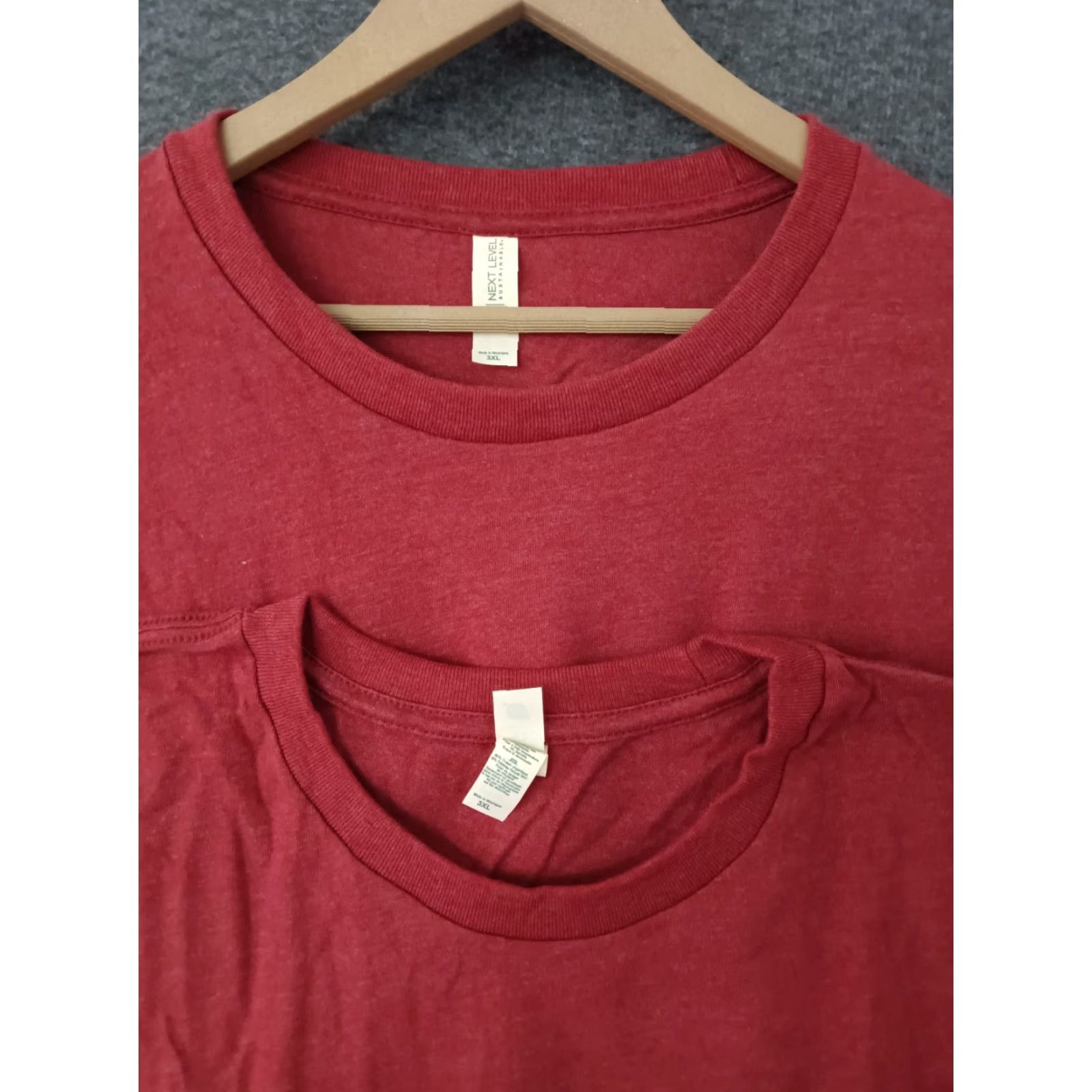 Next Level Next Level T-Shirt Men 2-Pack Crew Neck Burgundy Red 3XL Pocket Solid Summer Casual Shirt Mens Size US XXL / EU 58 / 5 - 3 Thumbnail