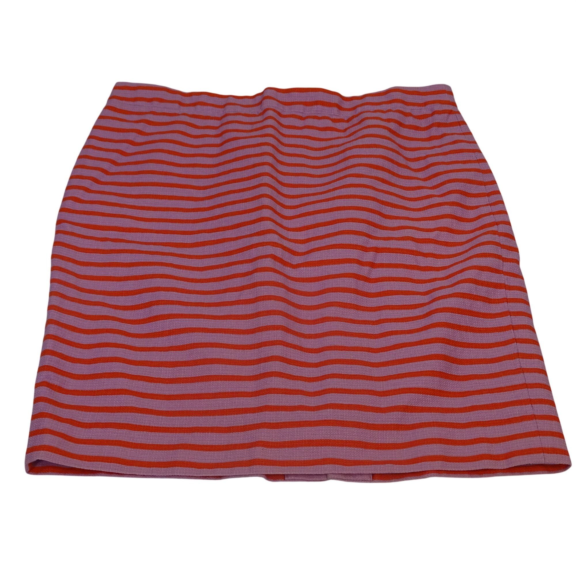 J.Crew J Crew The Pencil Skirt Women Size 12 Purple Orange Stripe Size 34" / US 12 / IT 48 - 1 Thumbnail
