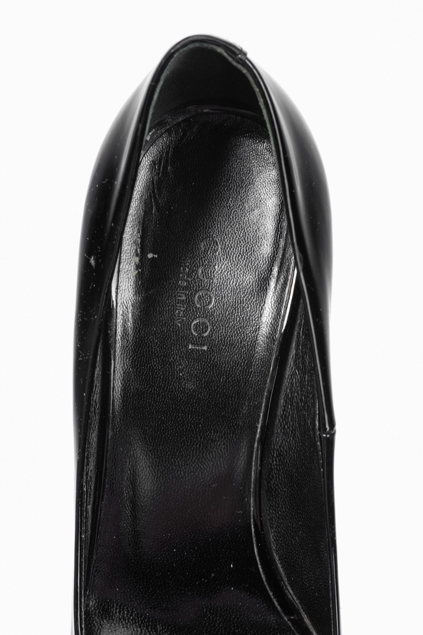 Gucci Gucci Kristen Black Patent-Leather Pointed Toe Bamboo Heels Size US 6.5 / IT 36.5 - 8 Thumbnail