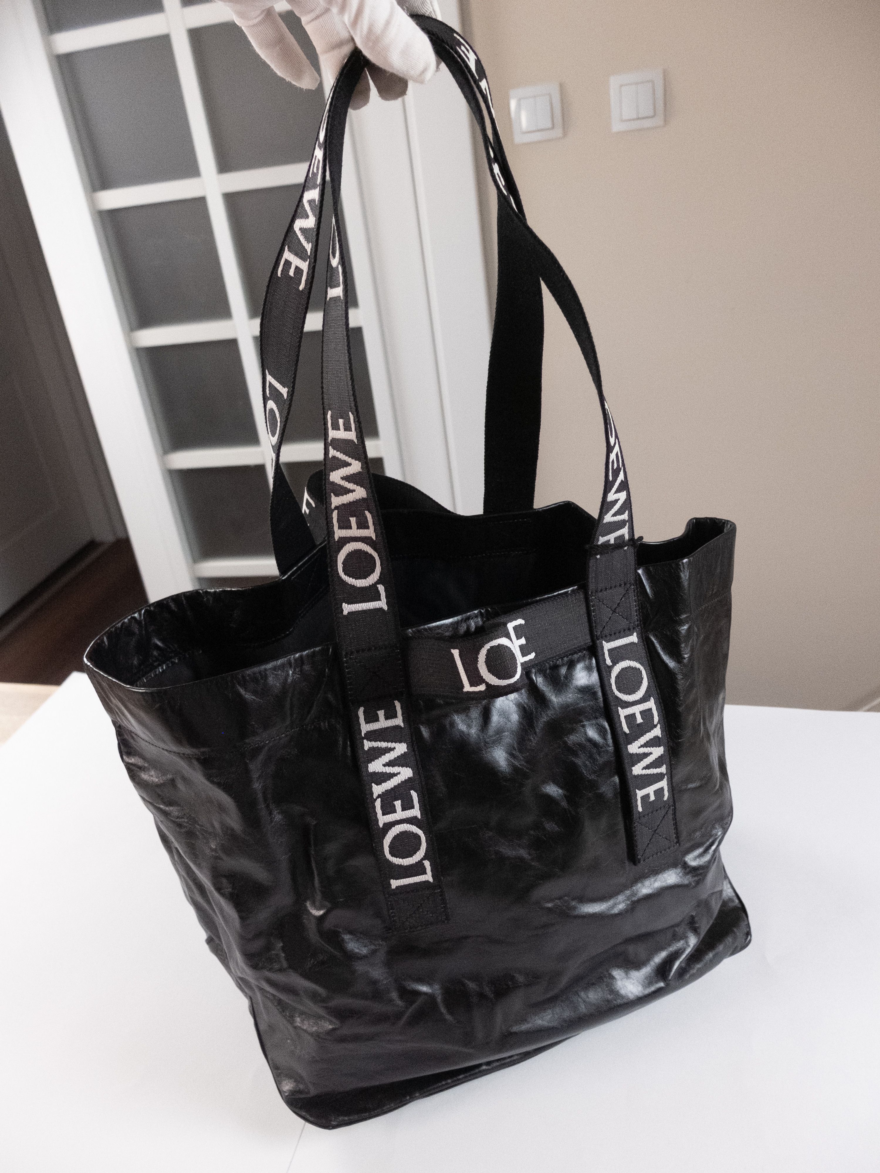 Loewe LOEWE Fold black twin handle lightweight leather tote bag Size ONE SIZE - 7 Thumbnail