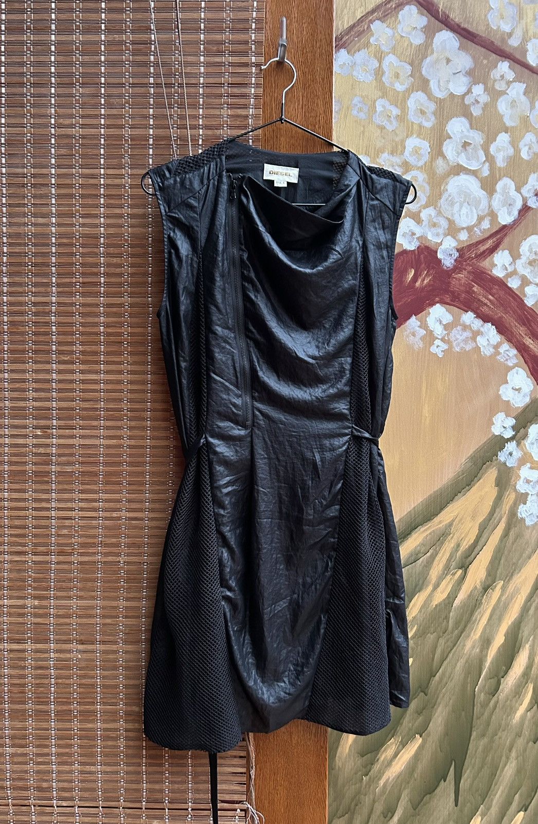 Diesel Diesel Black Sleeveless Cowl Neck Side Zip Mini Dress Size S / US 4 / IT 40 - 1 Thumbnail