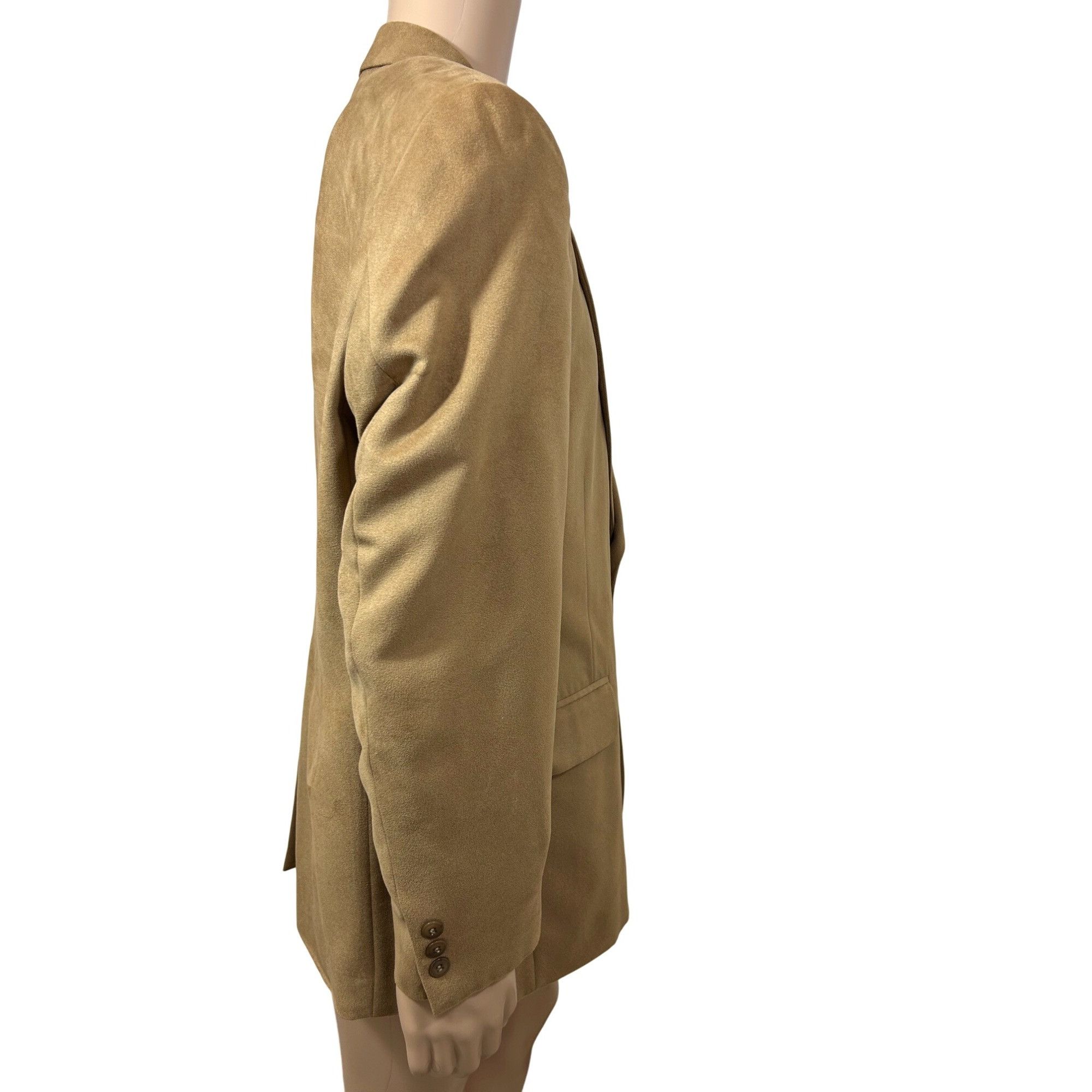 Other Jeffrey Banks Men’s Blazer Brown 42 R Vintage Polyester Sued Size US L / EU 52-54 / 3 - 2 Thumbnail