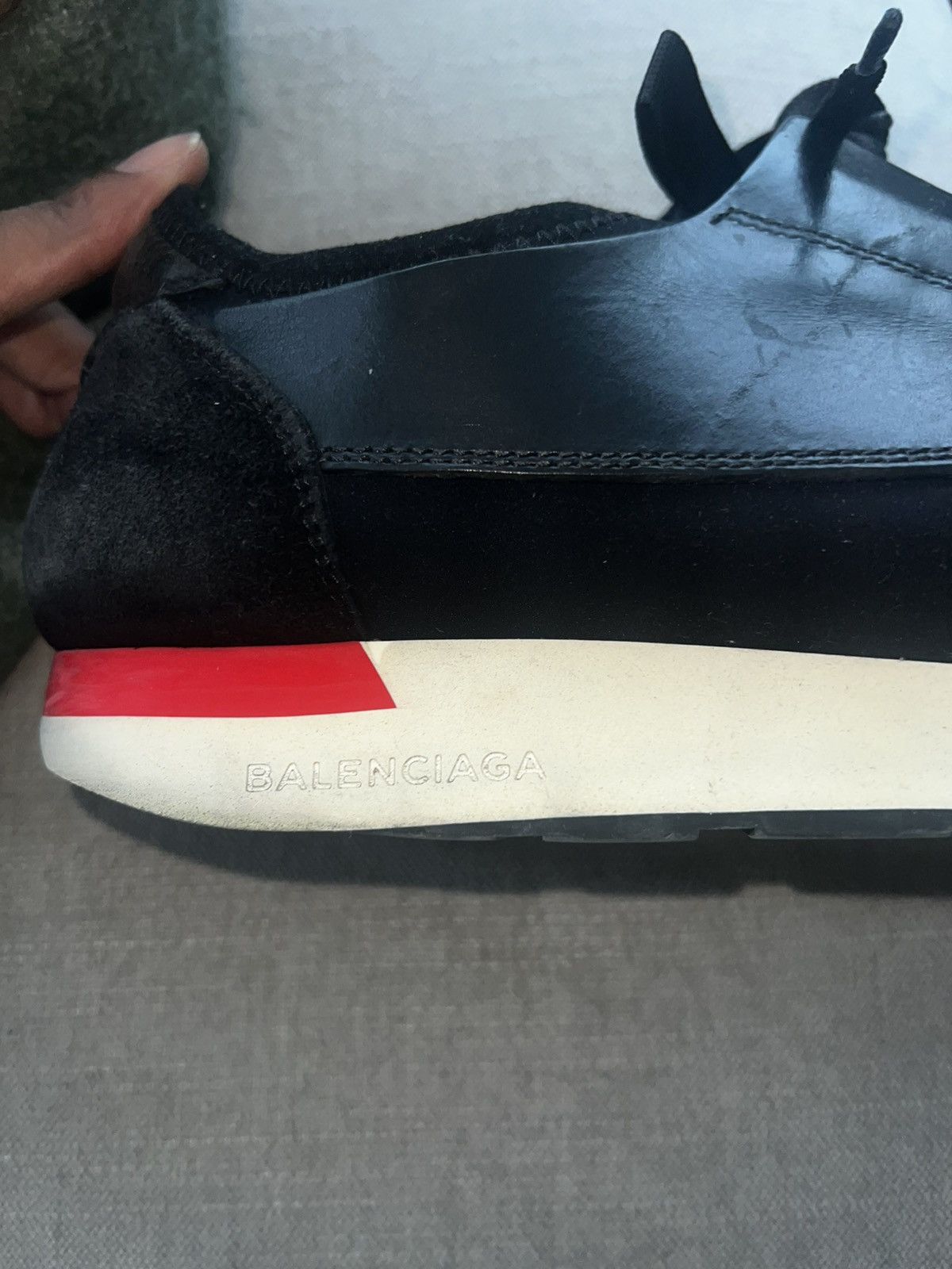 Balenciaga Balenciaga Race Runner Black Leather & Mesh Sneakers Size 8 Size US 8 / EU 41 - 14 Thumbnail