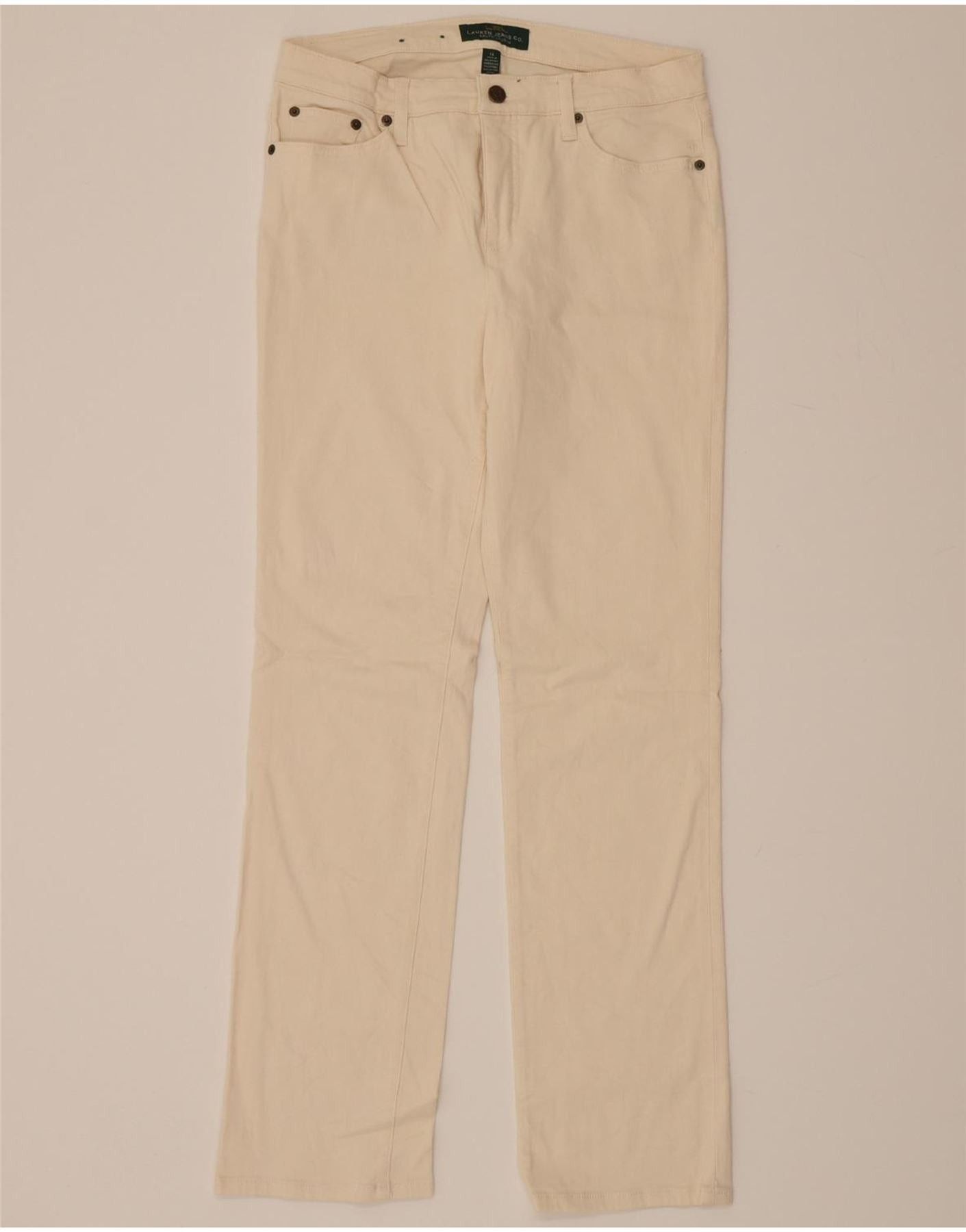 Ralph Lauren Womens Straight Casual Trousers US 10 Large W32 L31 White Size 28" / US 6 / IT 42 - 1 Thumbnail
