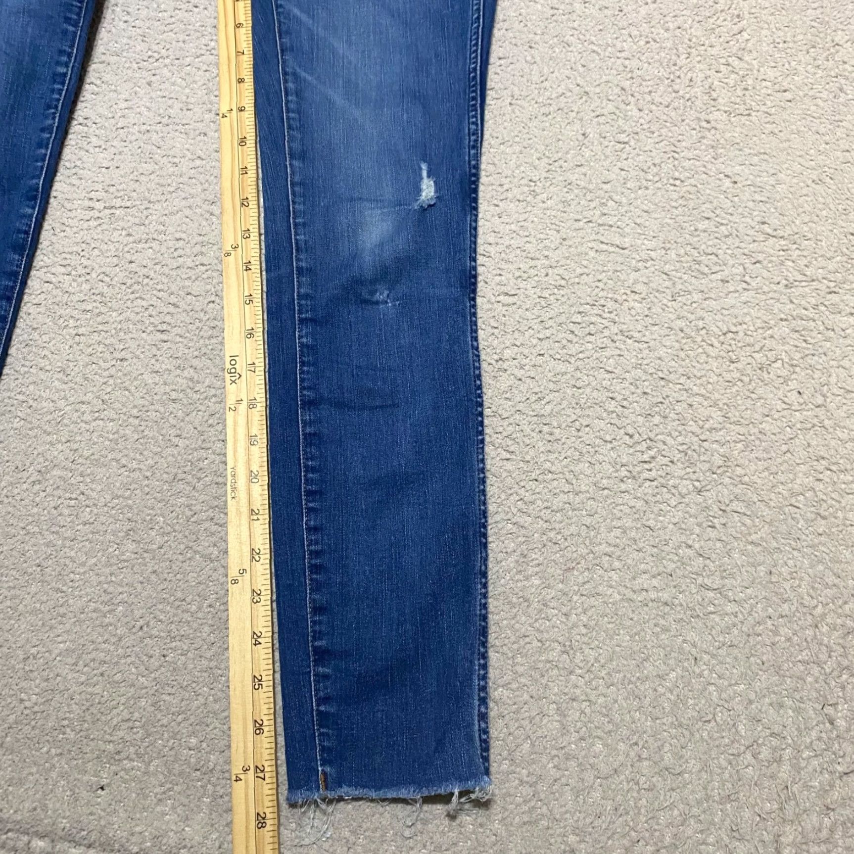 Madewell Madewell Jeans Womens 26 Blue Denim High Rise Medium Wash Skinny Distressed Size 26" / US 2 / IT 38 - 6 Thumbnail