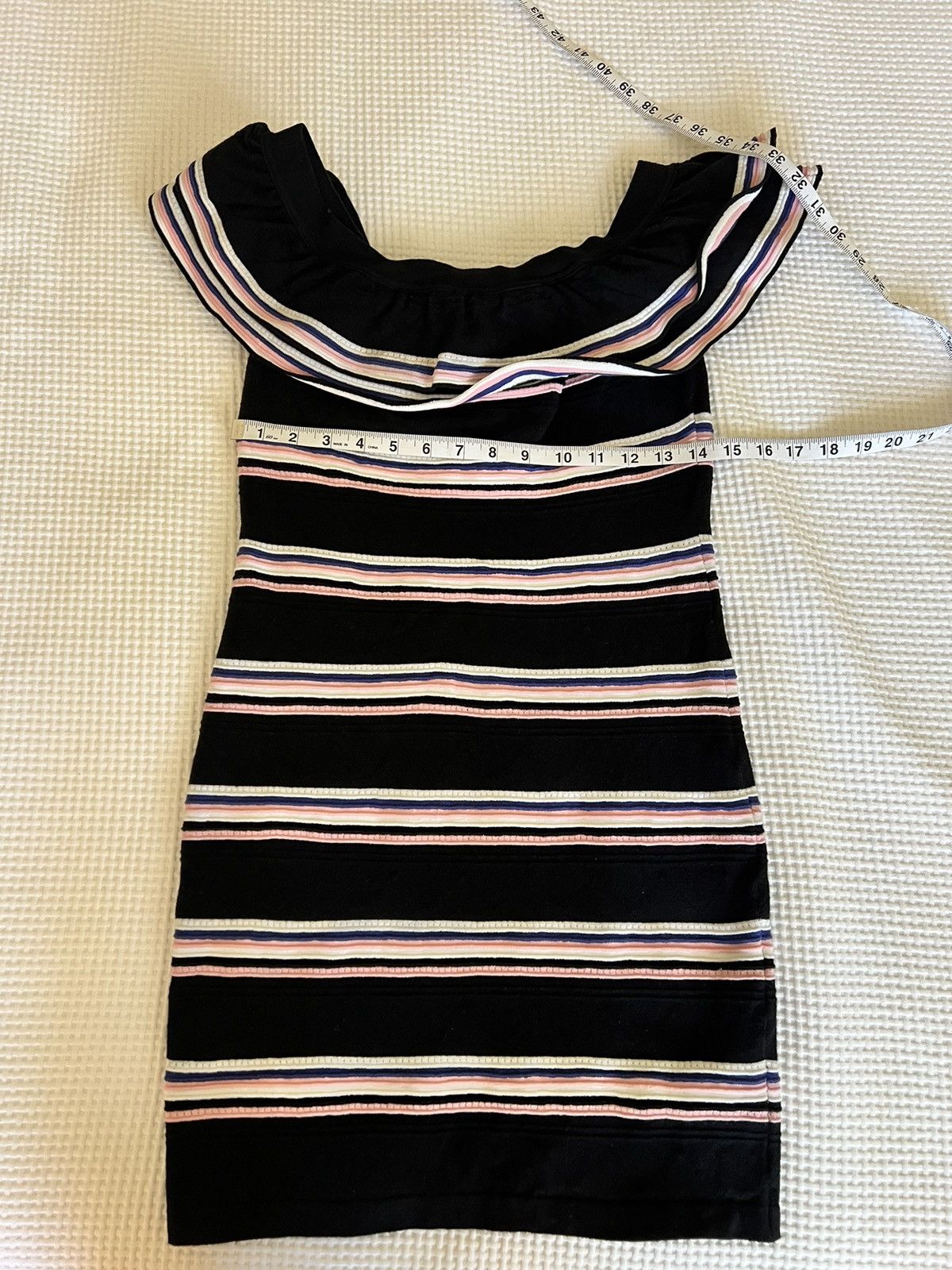 MSGM MSGM | Striped Off Shoulder Knit Mini Dress Size S / US 4 / IT 40 - 4 Thumbnail