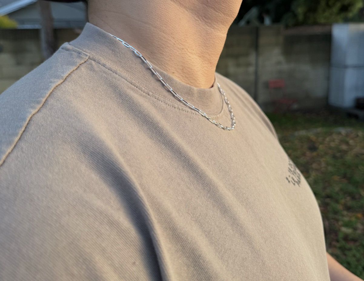 Sterling Silver Silver paper clip chain 20” Size ONE SIZE - 4 Thumbnail