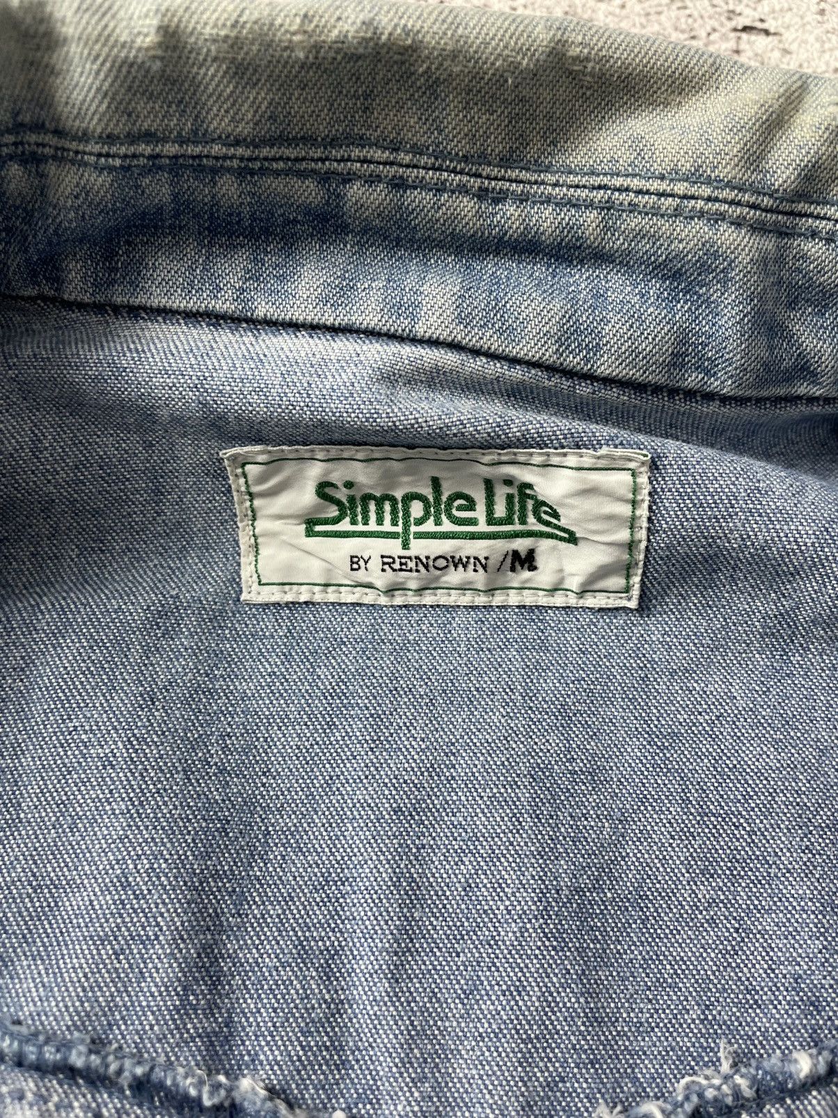 Vintage 1990s Simple Life - Vintage Detroit Faded Denim Work Jacket Size US S / EU 44-46 / 1 - 6 Thumbnail