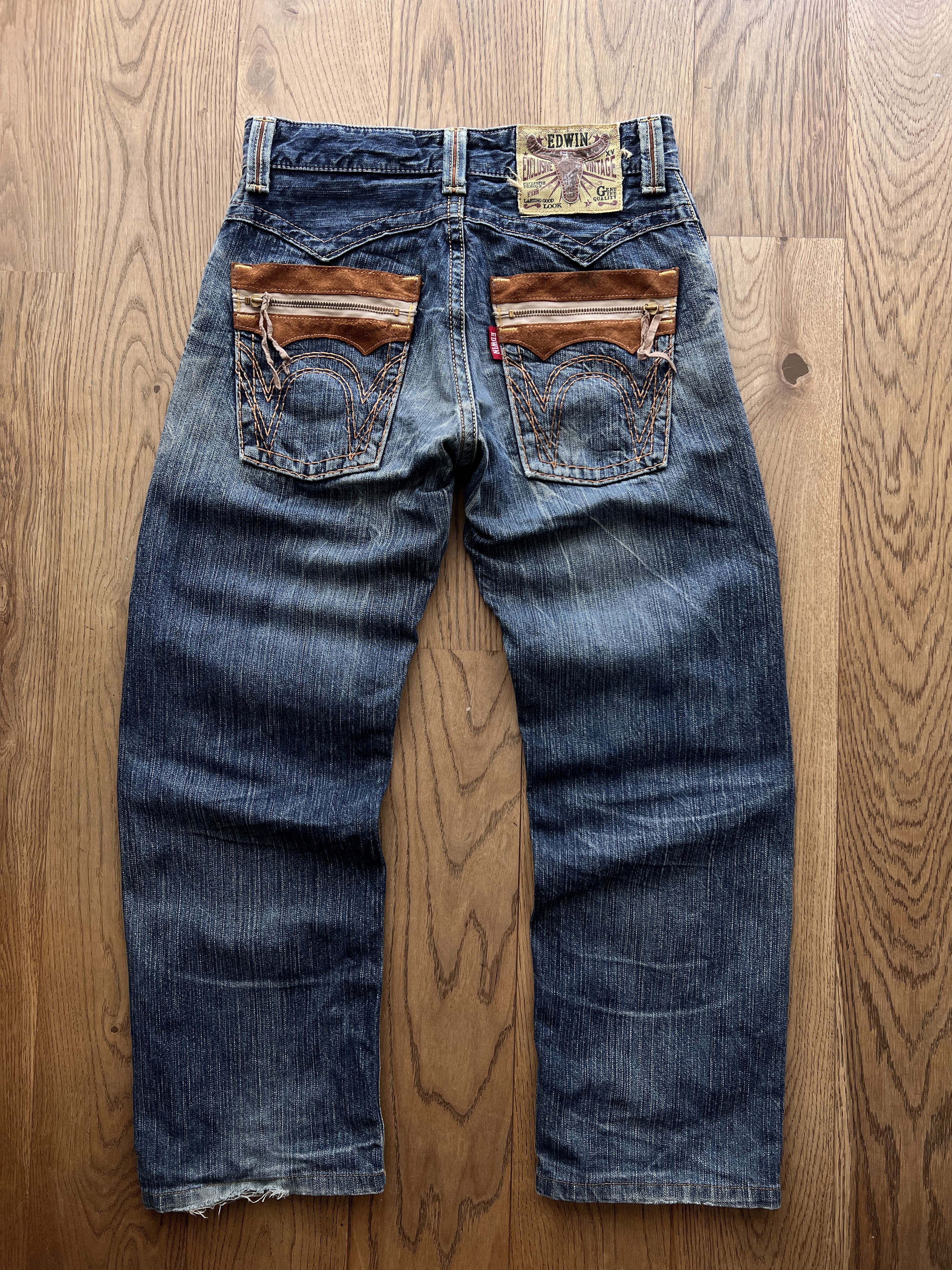 Edwin EDWIN WESTERN COWBOY DENIM JEANS DISTRESSED VINTAGE RARE Y2K Size US 29 - 1 Thumbnail