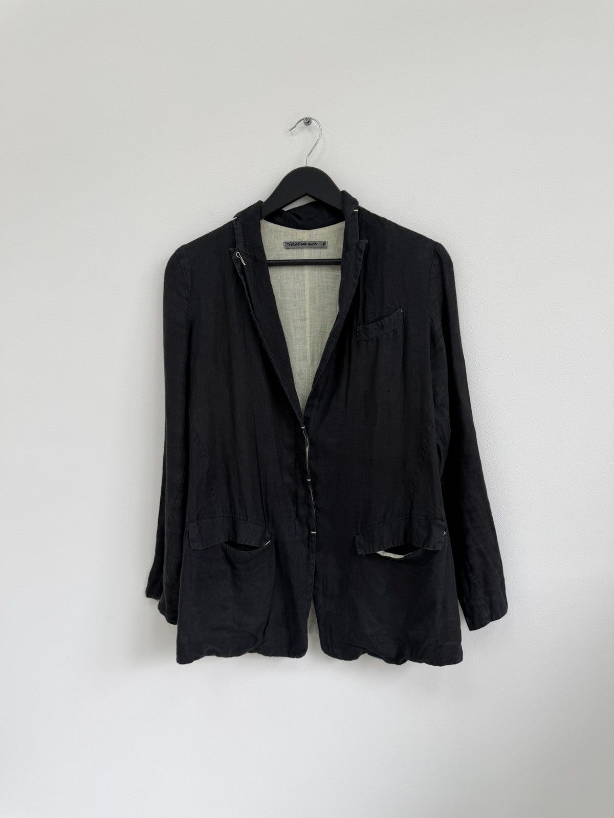 Transit Uomo Transit Uomo Black Blazer Avant-Garde Style Size 46S - 7 Thumbnail