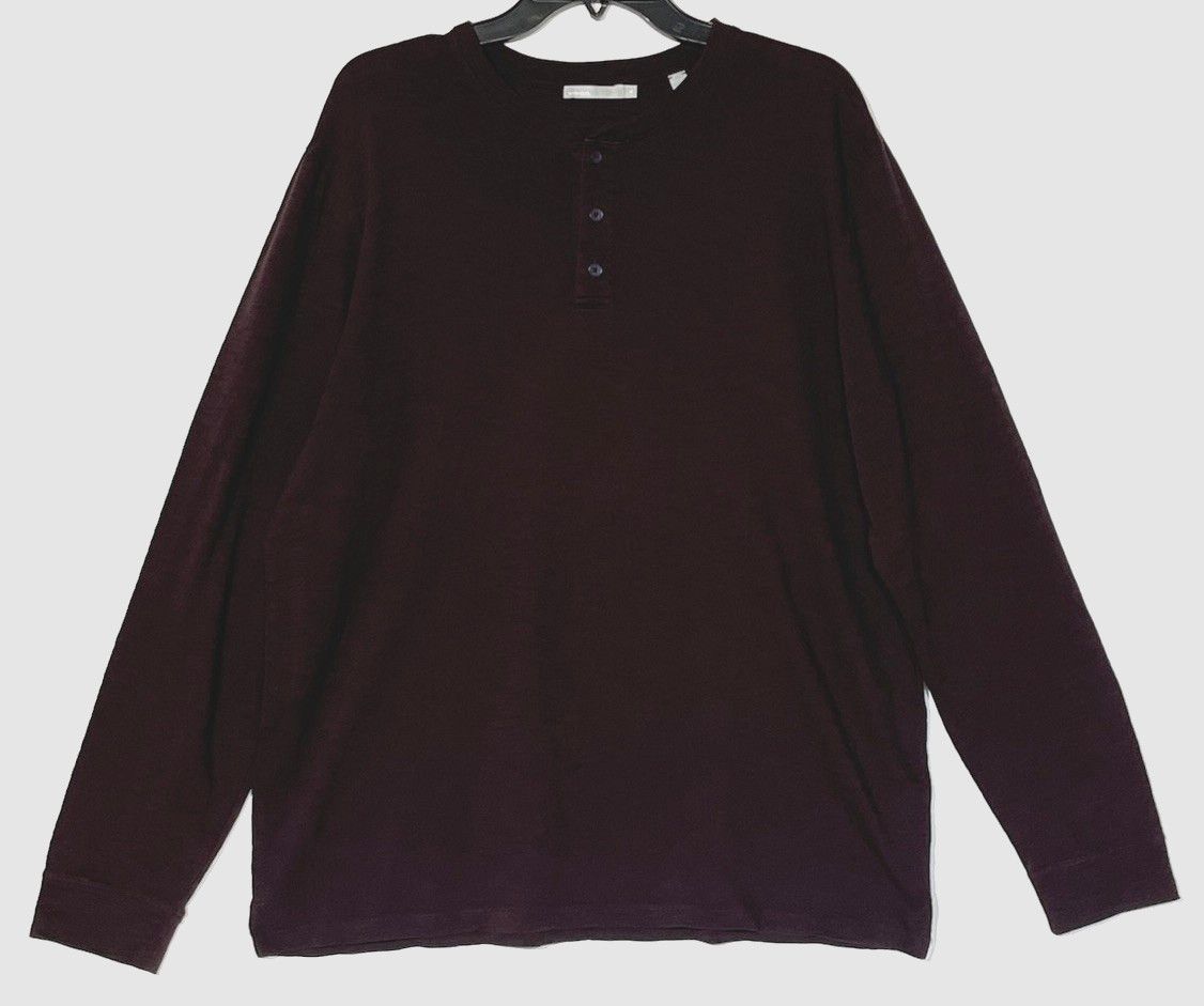Vince VINCE 100% Cotton Long Sleeve Henley Tee Shirt Size US XL / EU 56 / 4 - 1 Thumbnail