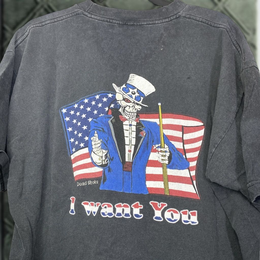 Vintage VTG Bayside Heavyweight 90s Dead Stroke Pool T Shirt Grunge Skeleton Black XL Mens Size US XL / EU 56 / 4 - 1 Thumbnail