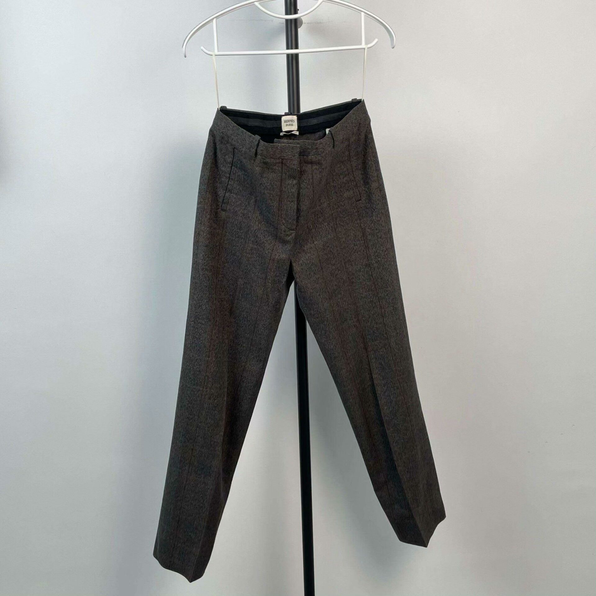 Hermes Hermès Wool Trousers Gray Size 34 Size US 34 / EU 50 - 1 Thumbnail