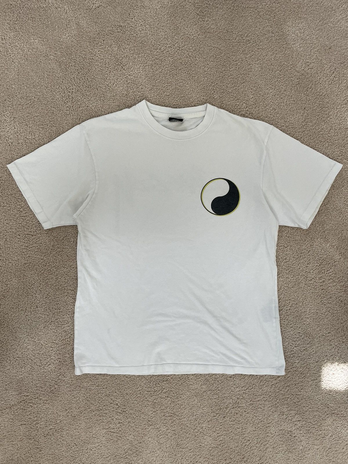 Our Legacy Stussy x Our Legacy Yin-Yang Drop Shadow Pig. Dyed tee white ...