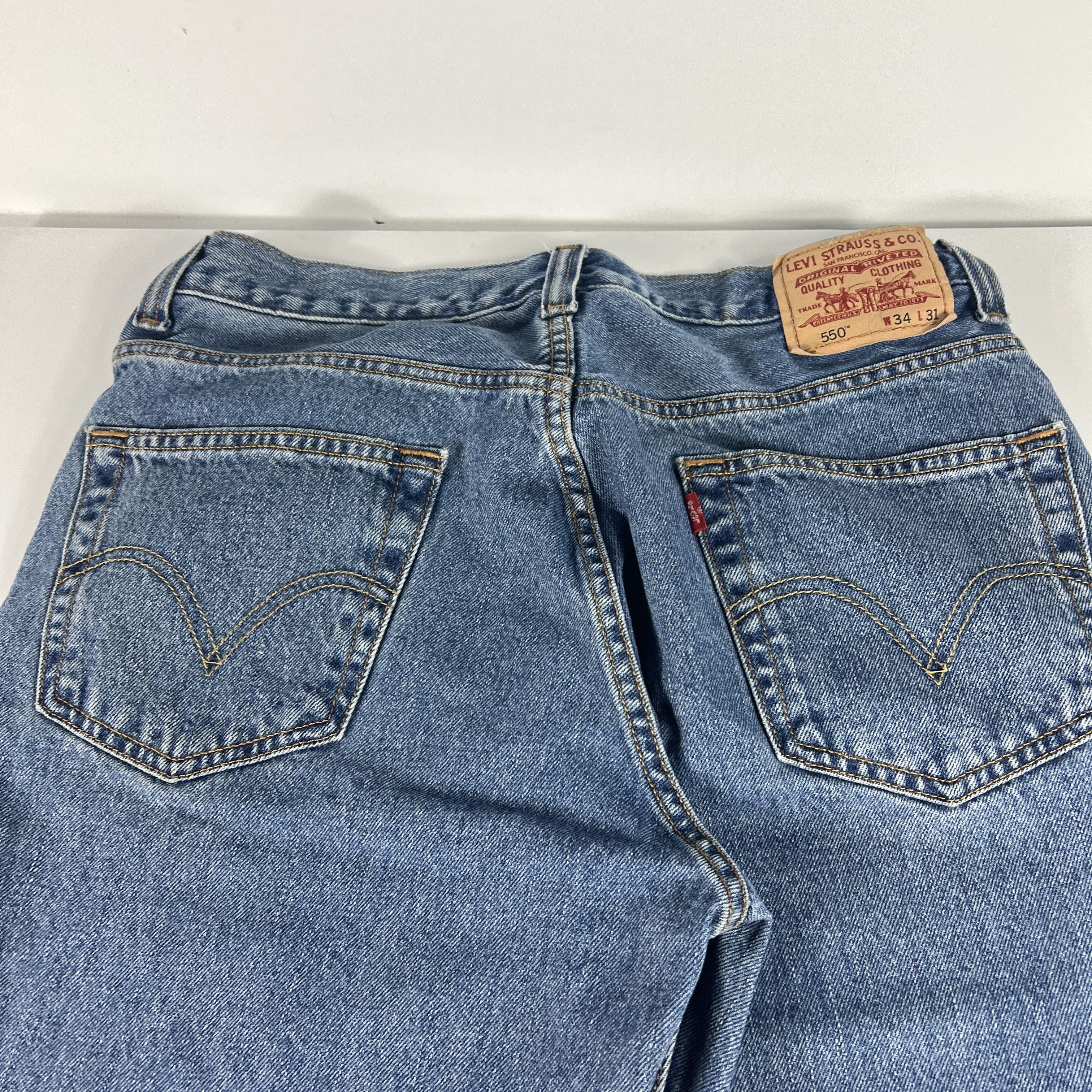 Levi's × Vintage Y2K Levi's Jeans 550 Relaxed Blue Faded Cotton Denim Size US 34 / EU 50 - 11 Thumbnail