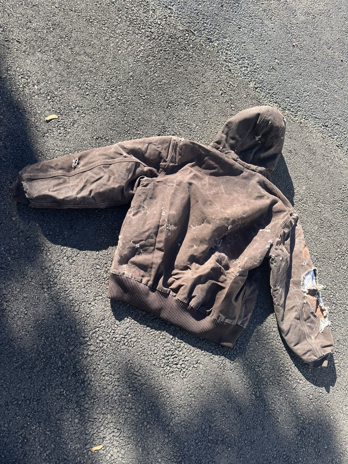 Carhartt XL Thrashed Carhartt Jacket Brown Workwear Faded Size US XL / EU 56 / 4 - 4 Thumbnail