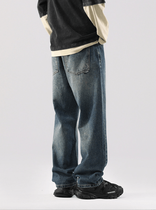 Japanese Brand × Jean Japanese retro washed distressed hip-hop loose jeans Size US 32 / EU 48 - 3 Thumbnail