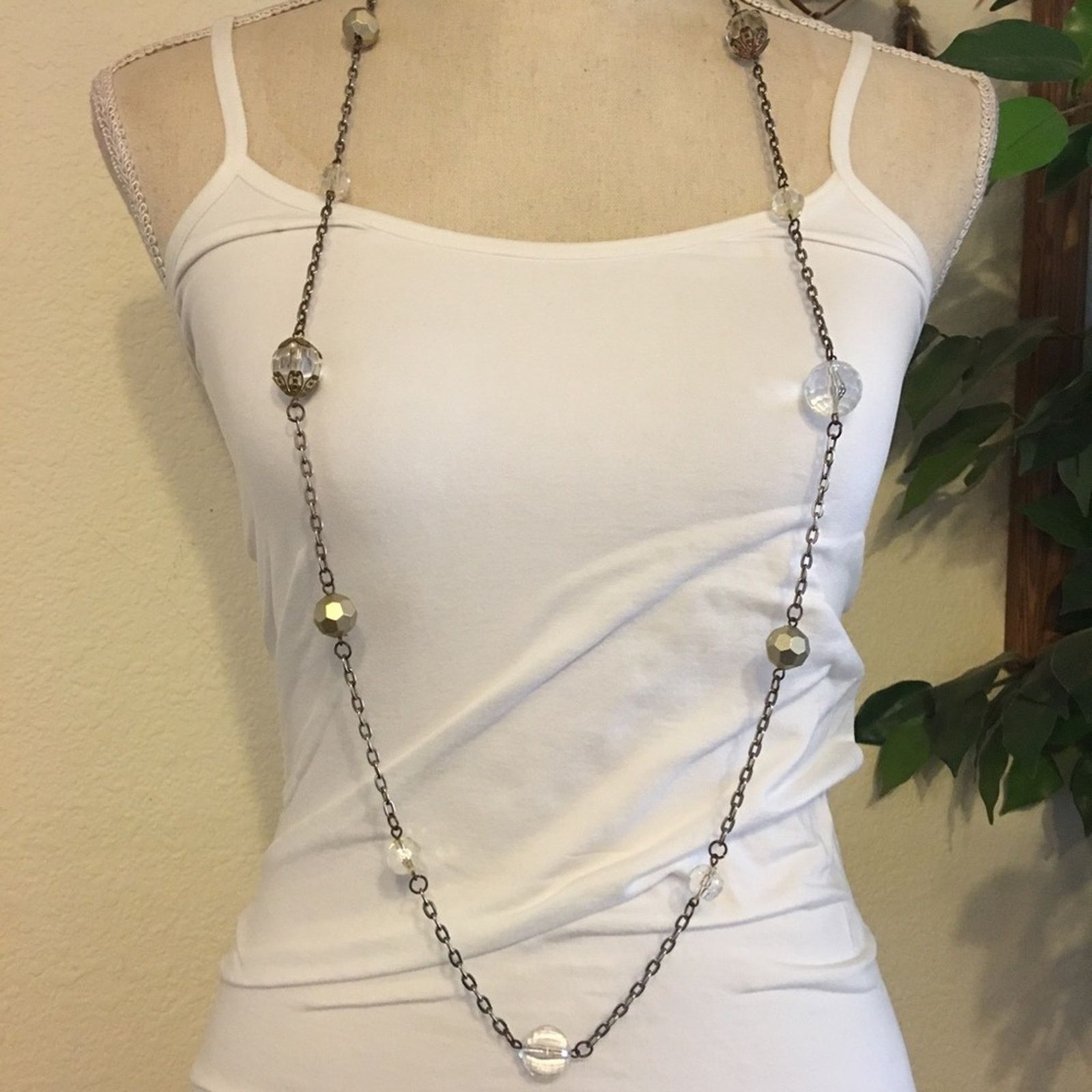 Vintage Vintage faceted resin beaded chain necklace Size ONE SIZE - 1 Thumbnail