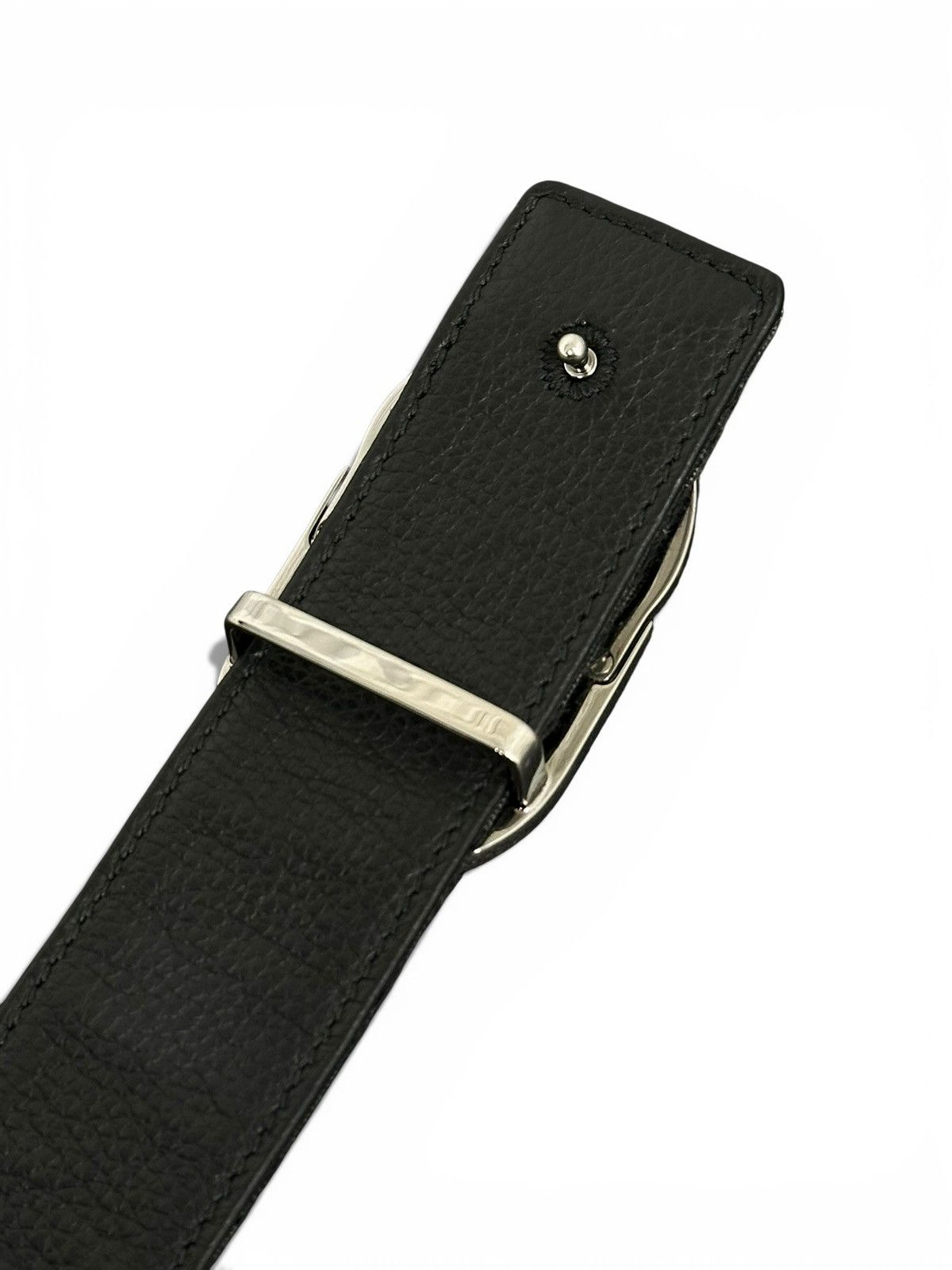 Dior Dior Black Oblique Leather Belt Size 28 - 3 Thumbnail
