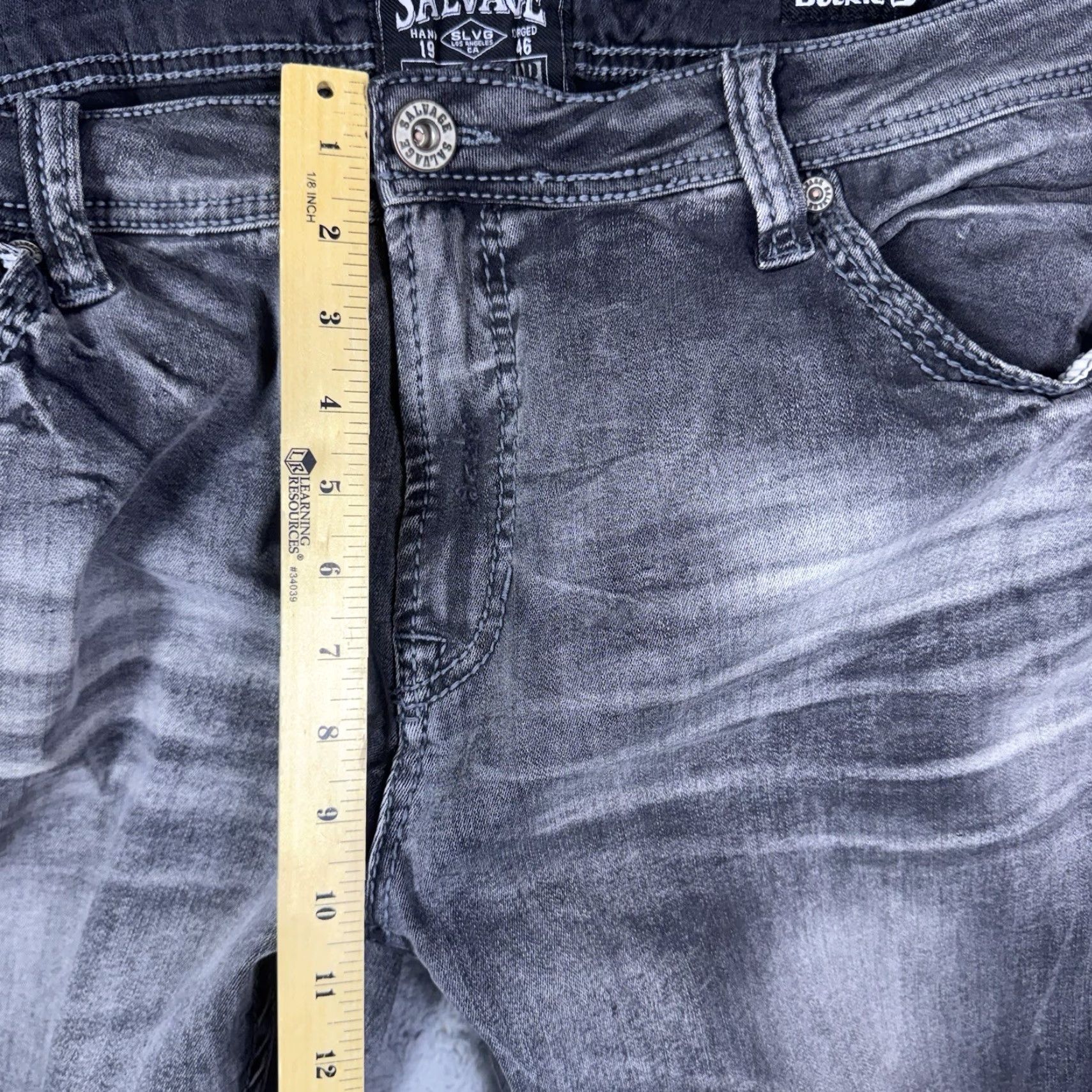 Vintage Salvage Mayhem Straight Jeans Men 40R Regular Denim 31in Gray Cotton Blend 5-Pocket Logo Vintage Style Size US 40 / EU 56 - 7 Thumbnail