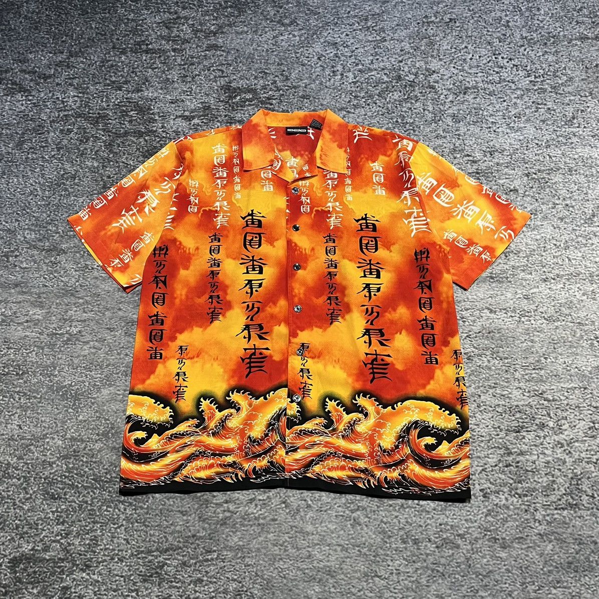 JNCO VINTAGE Y2K ODO FLAMES TRIBAL GRUNGE SKATER BUTTON UP SHIRT Size US XL / EU 56 / 4 - 1 Thumbnail