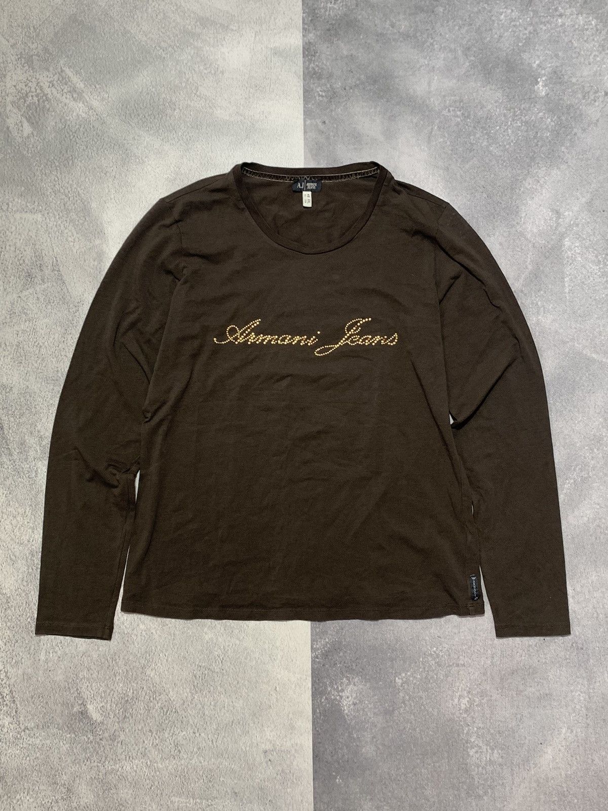 Armani × Vintage Vintage Y2K Armani Jeans longsleeve big logo streetwear XXL Size XXL / US 16-18 / IT 52-54 - 1 Thumbnail