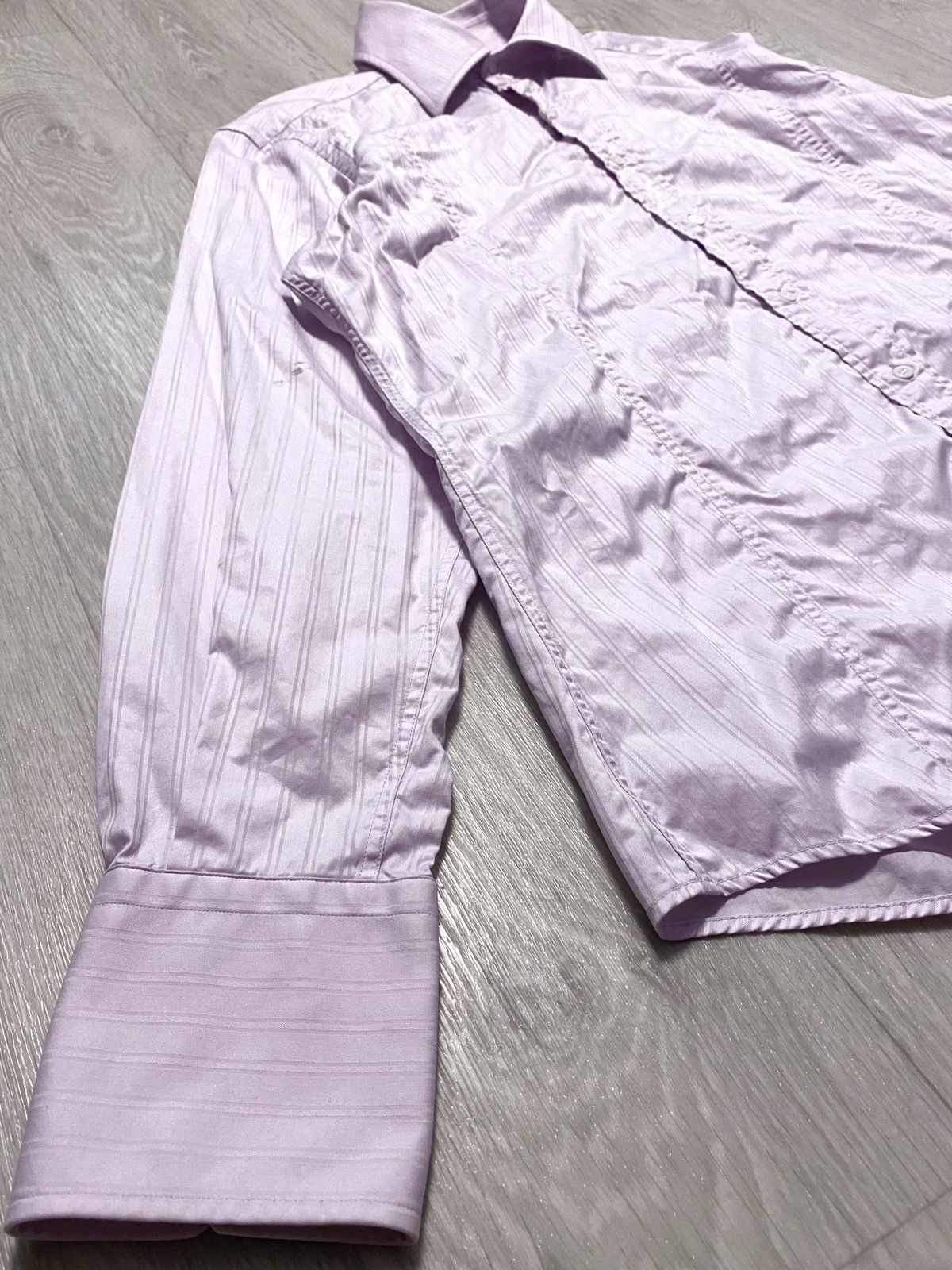 Gucci Vintage Gucci by Tom Ford Pink Long Sleeve Striped Shirt Size US S / EU 44-46 / 1 - 6 Thumbnail